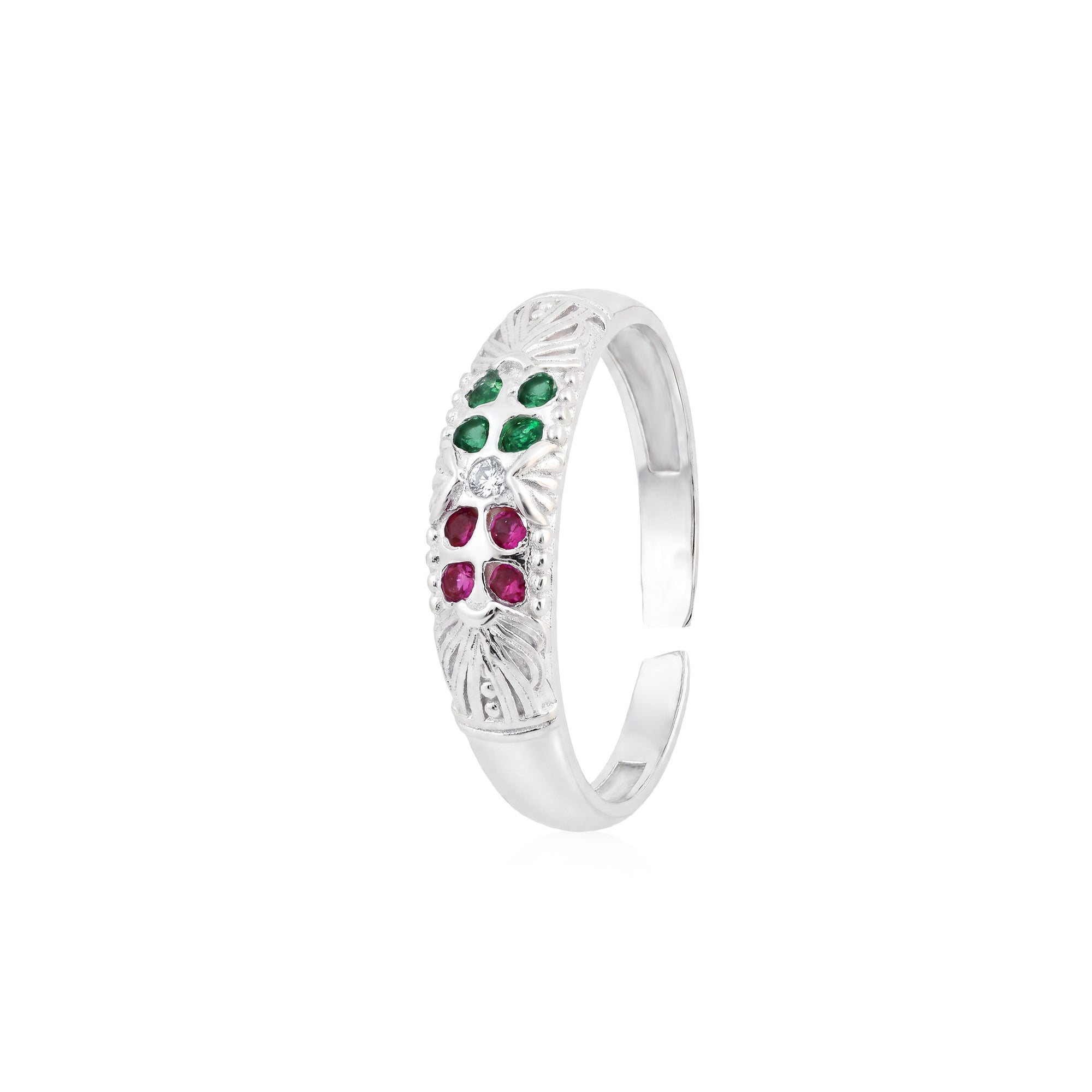 Emerald Carved Toe Ring