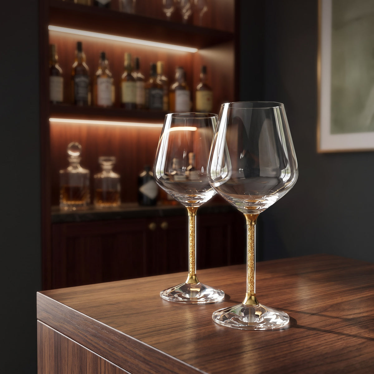 Gold Foiled Wine Glasses