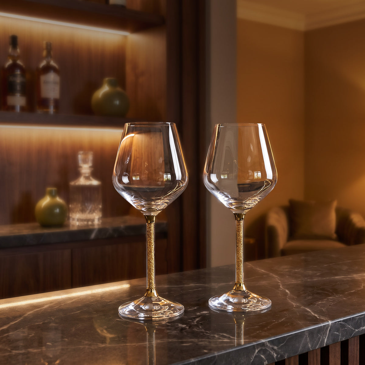Gold Foiled Wine Glasses