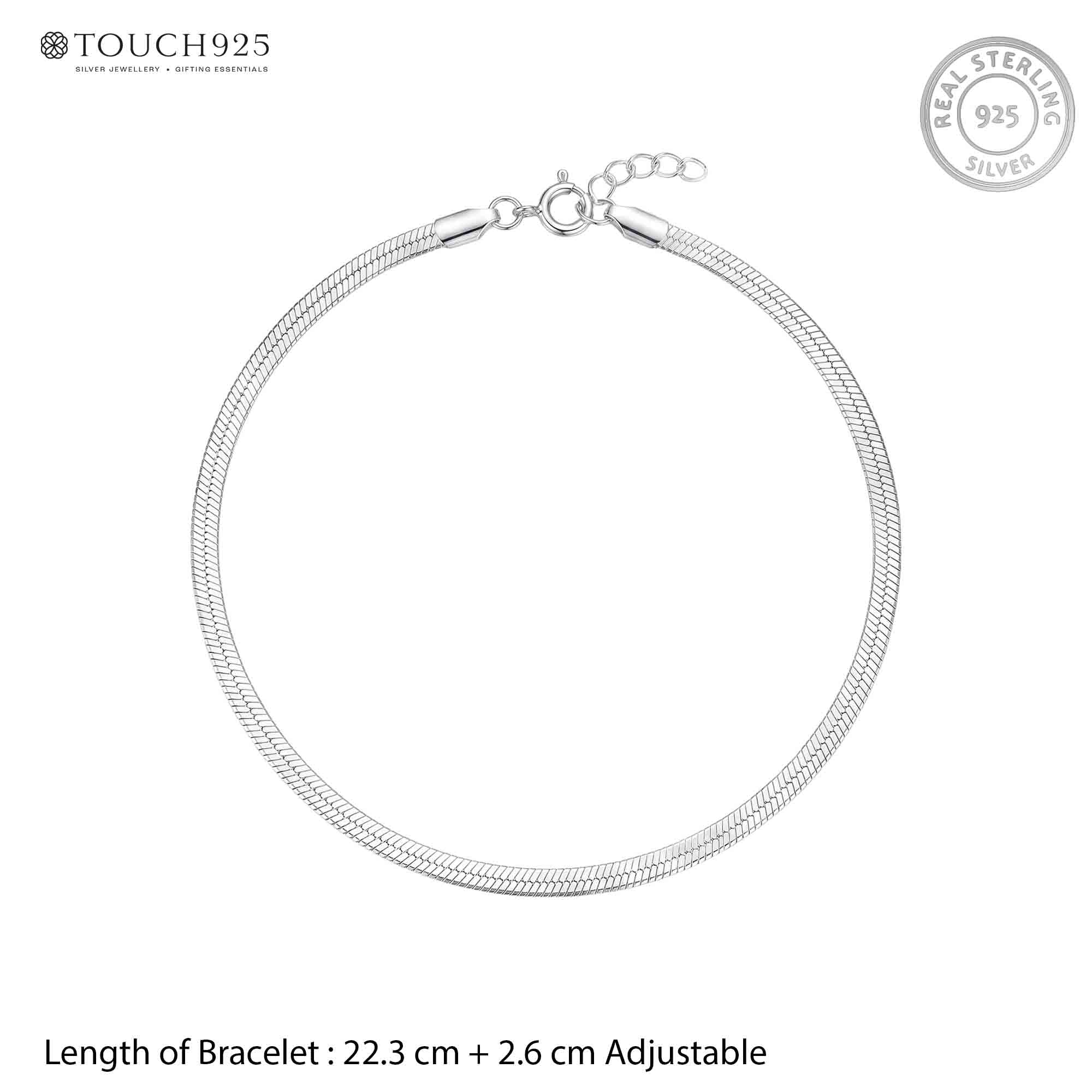 925 Silver Herringbone Bracelet