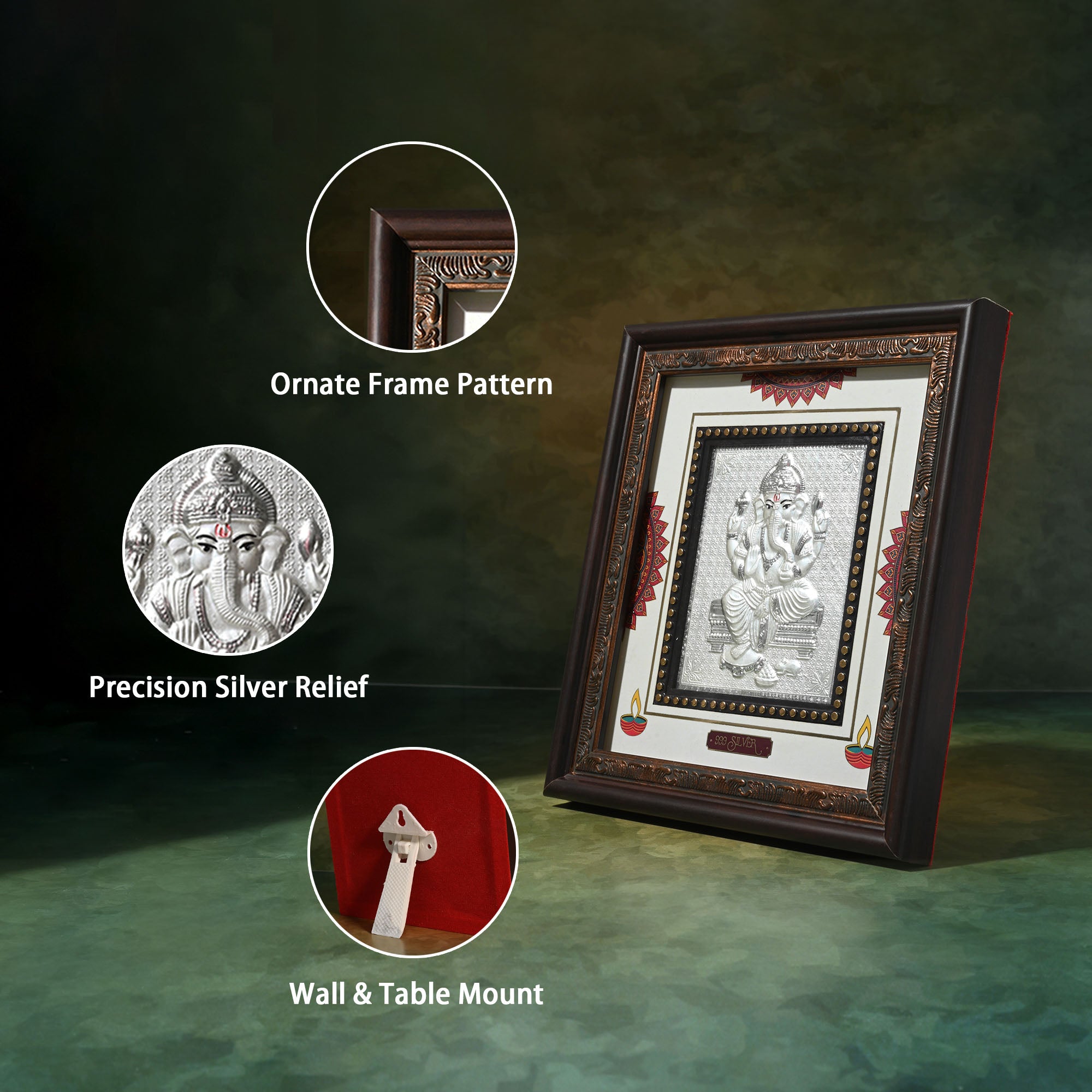 999 Silver Ganesh Decor Frame