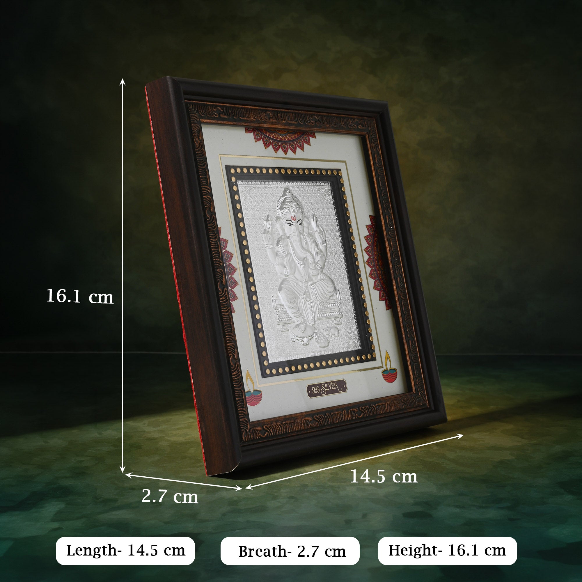 999 Silver Ganesh Decor Frame