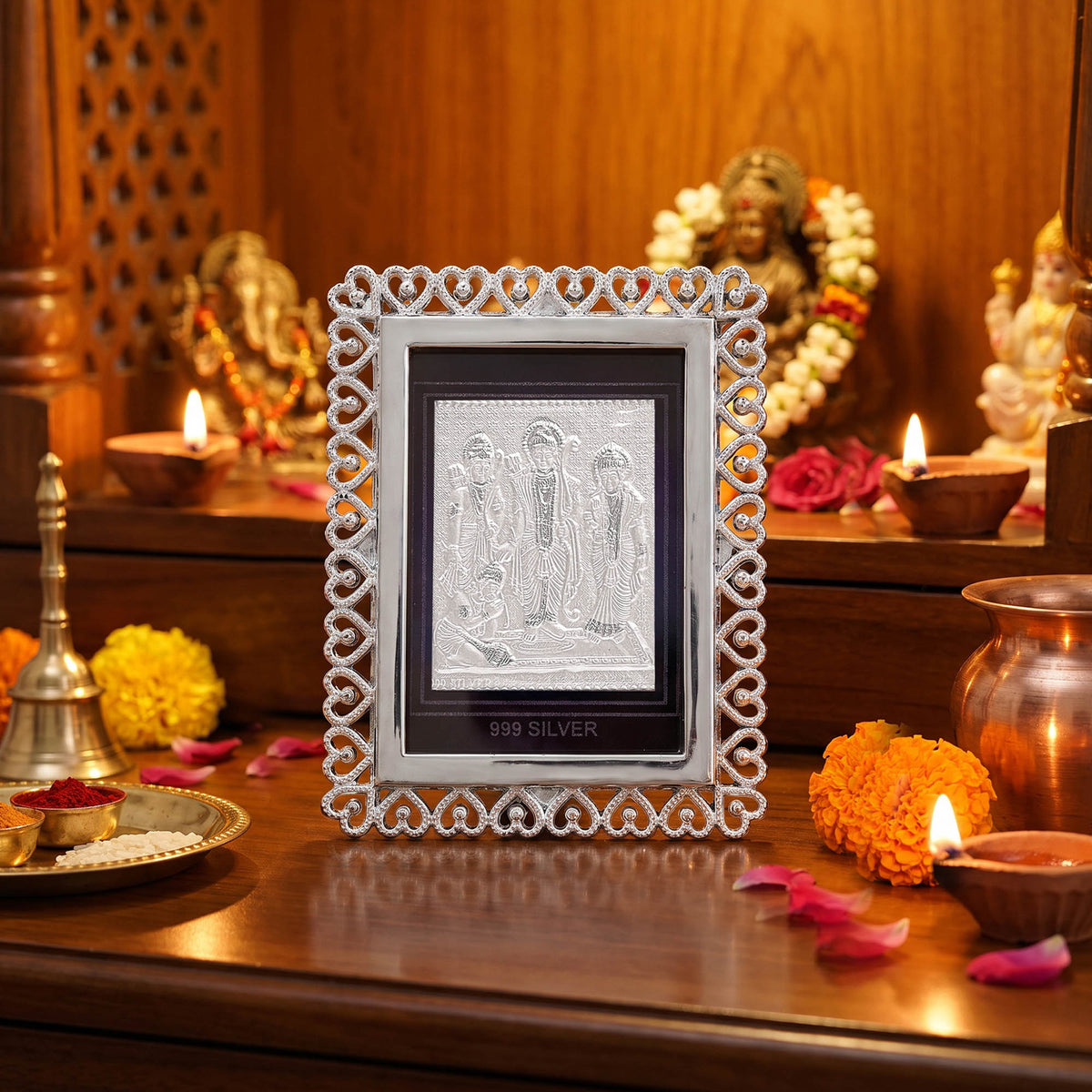999 Silver Shri Ram Darbar Art Frame