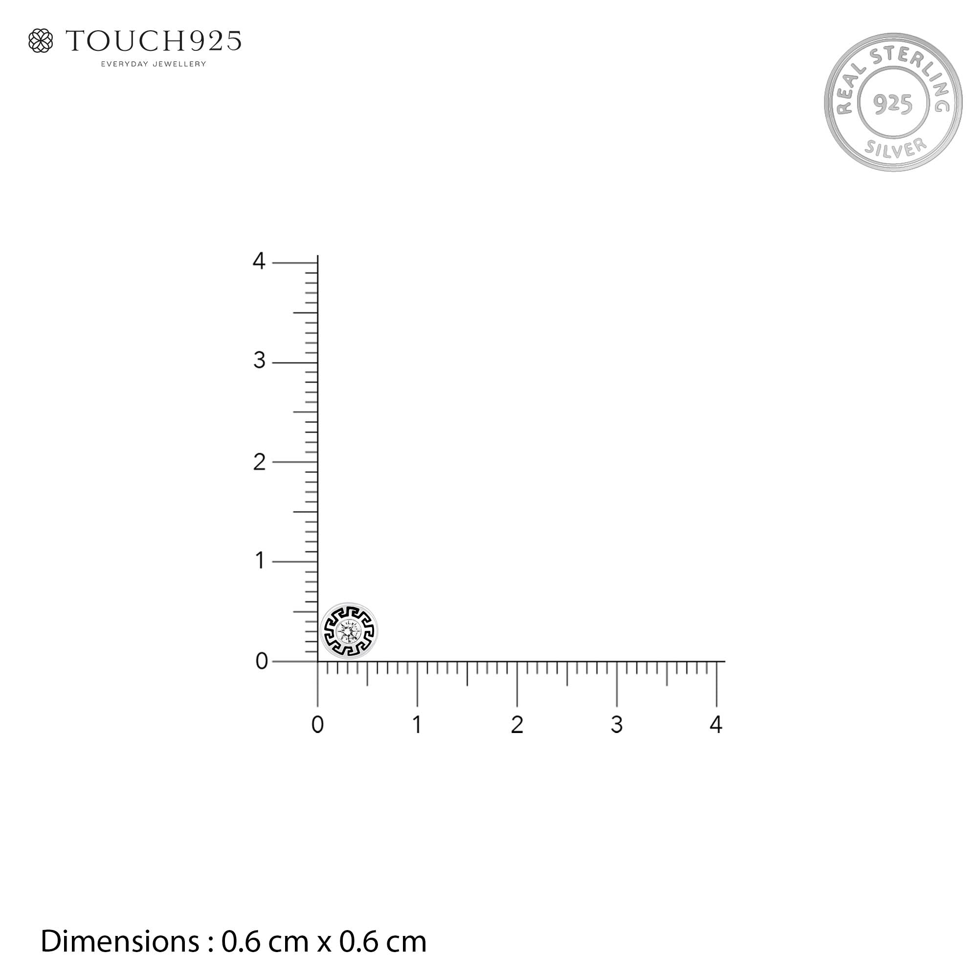 Greek Key Silver Studs