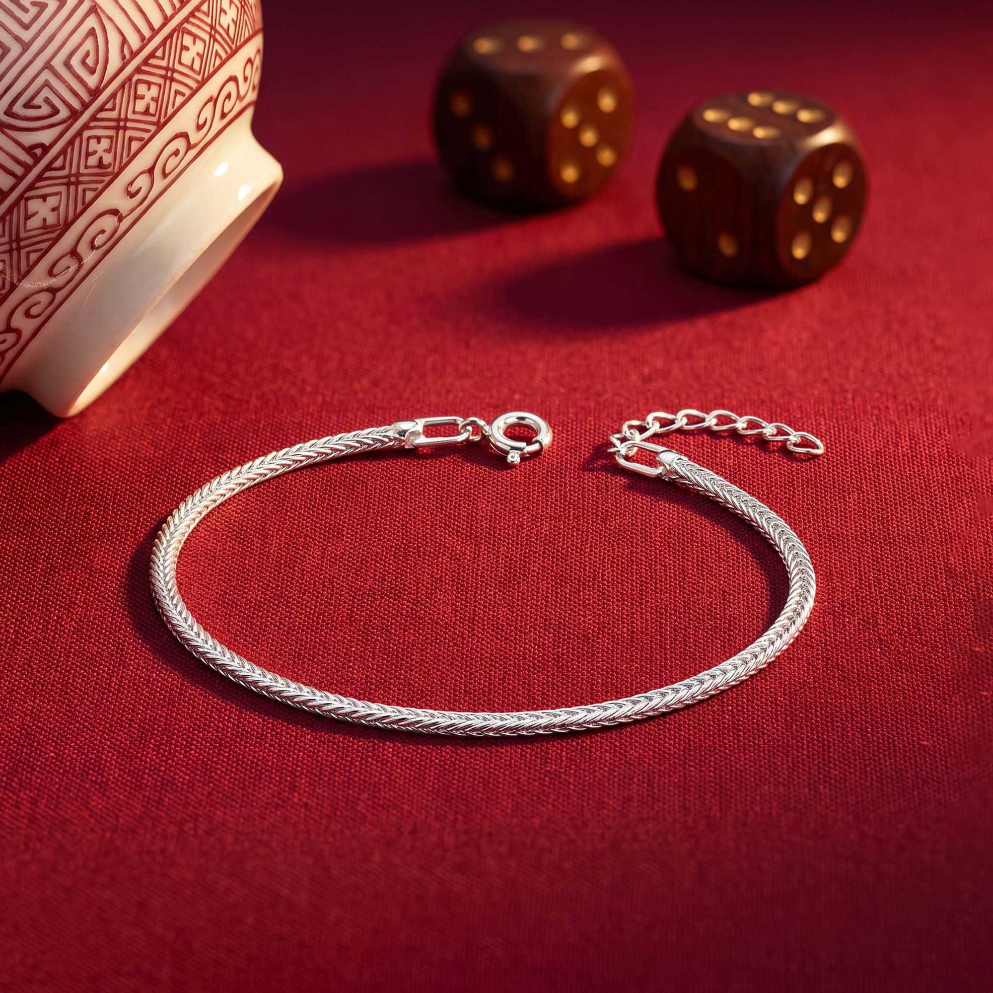 925 Silver Wheat Bracelet
