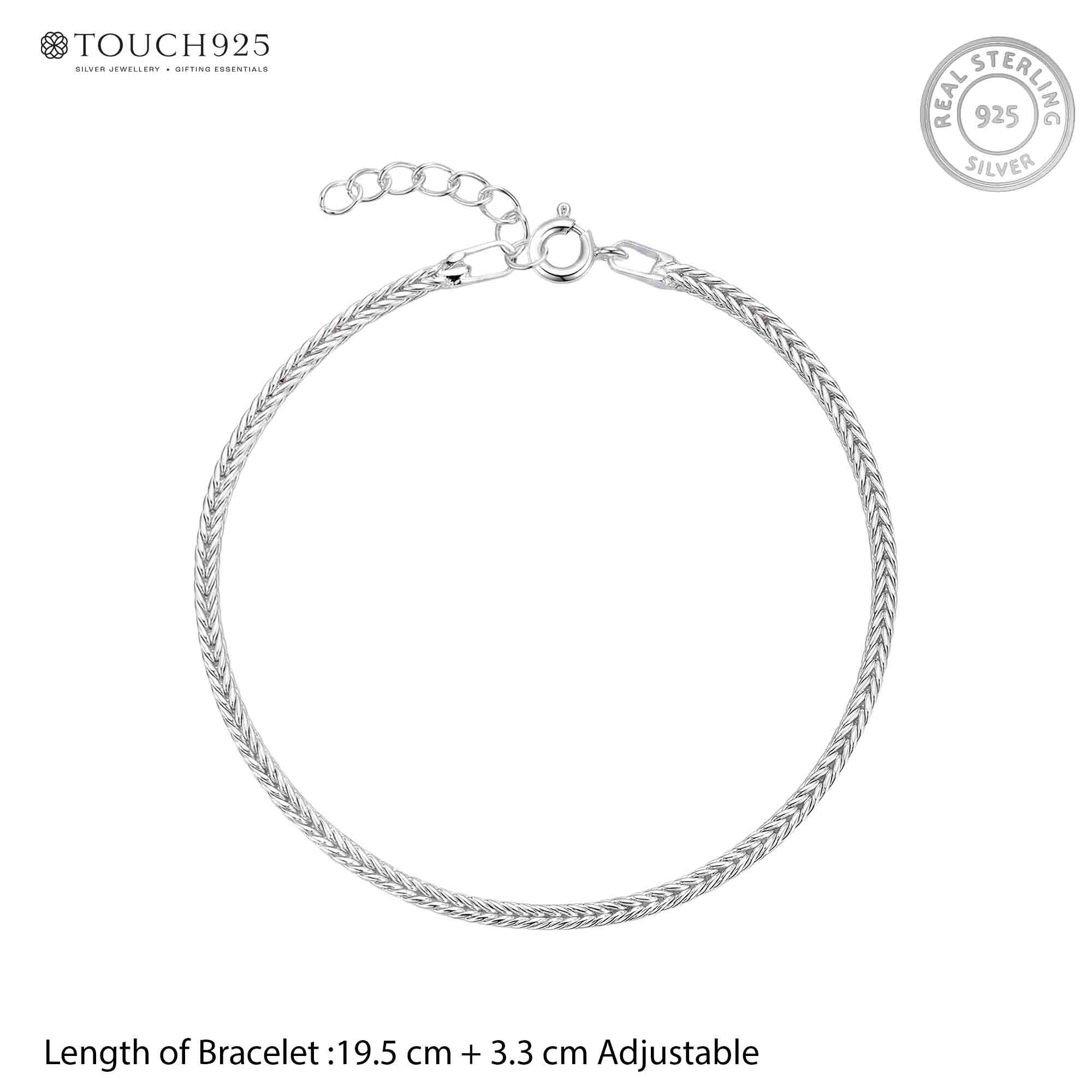 925 Silver Wheat Bracelet