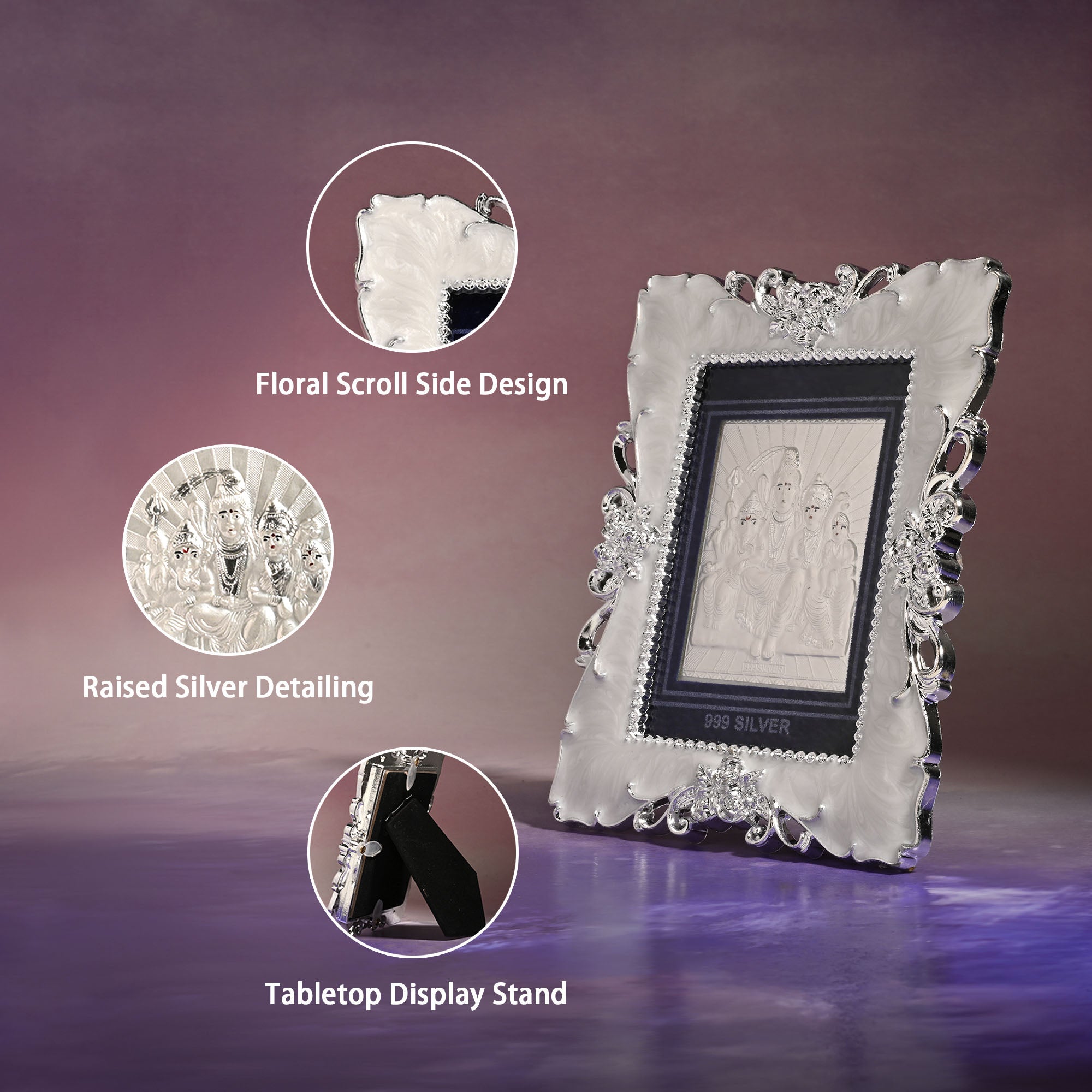 999 Silver Shiv Parivar Frame