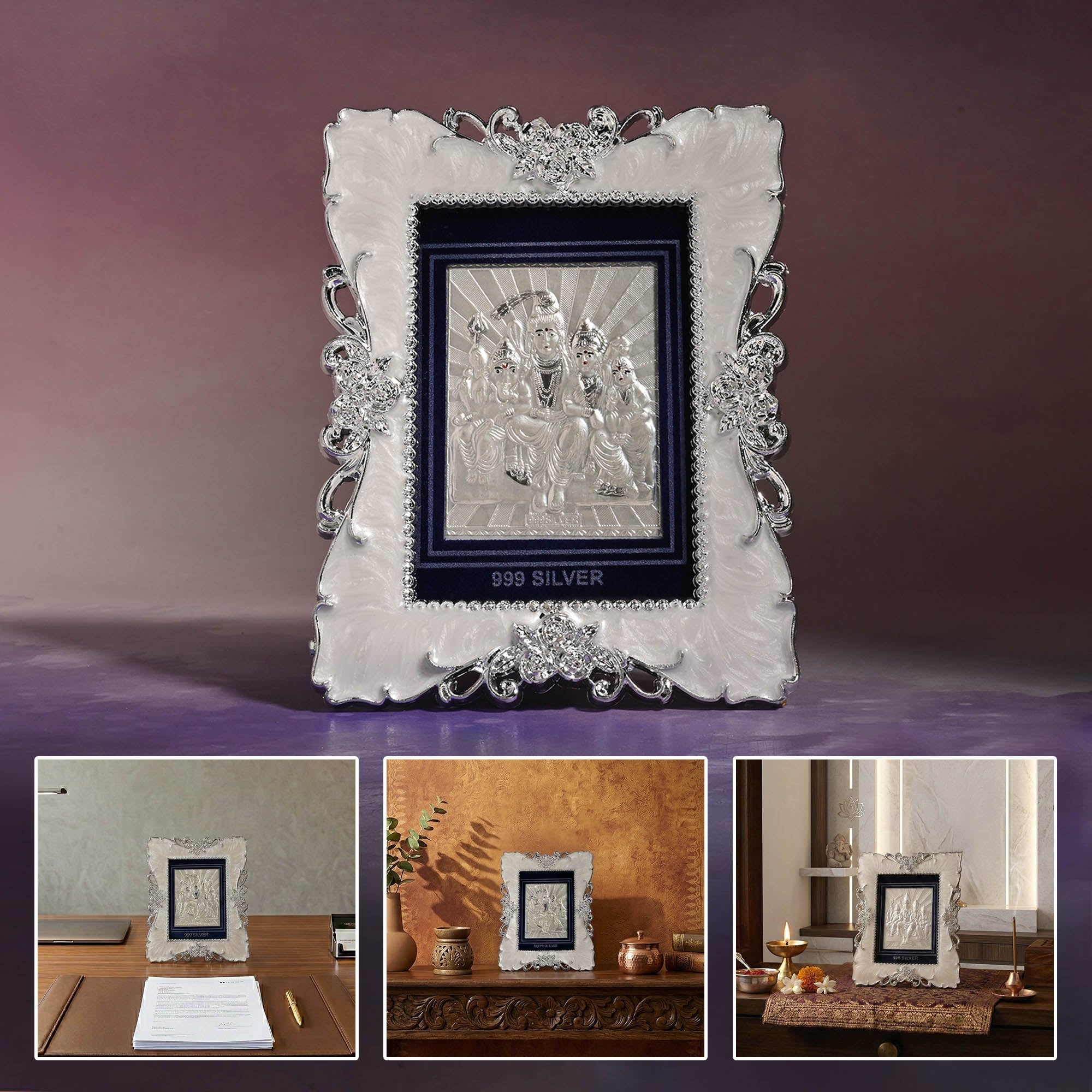 999 Silver Shiv Parivar Frame