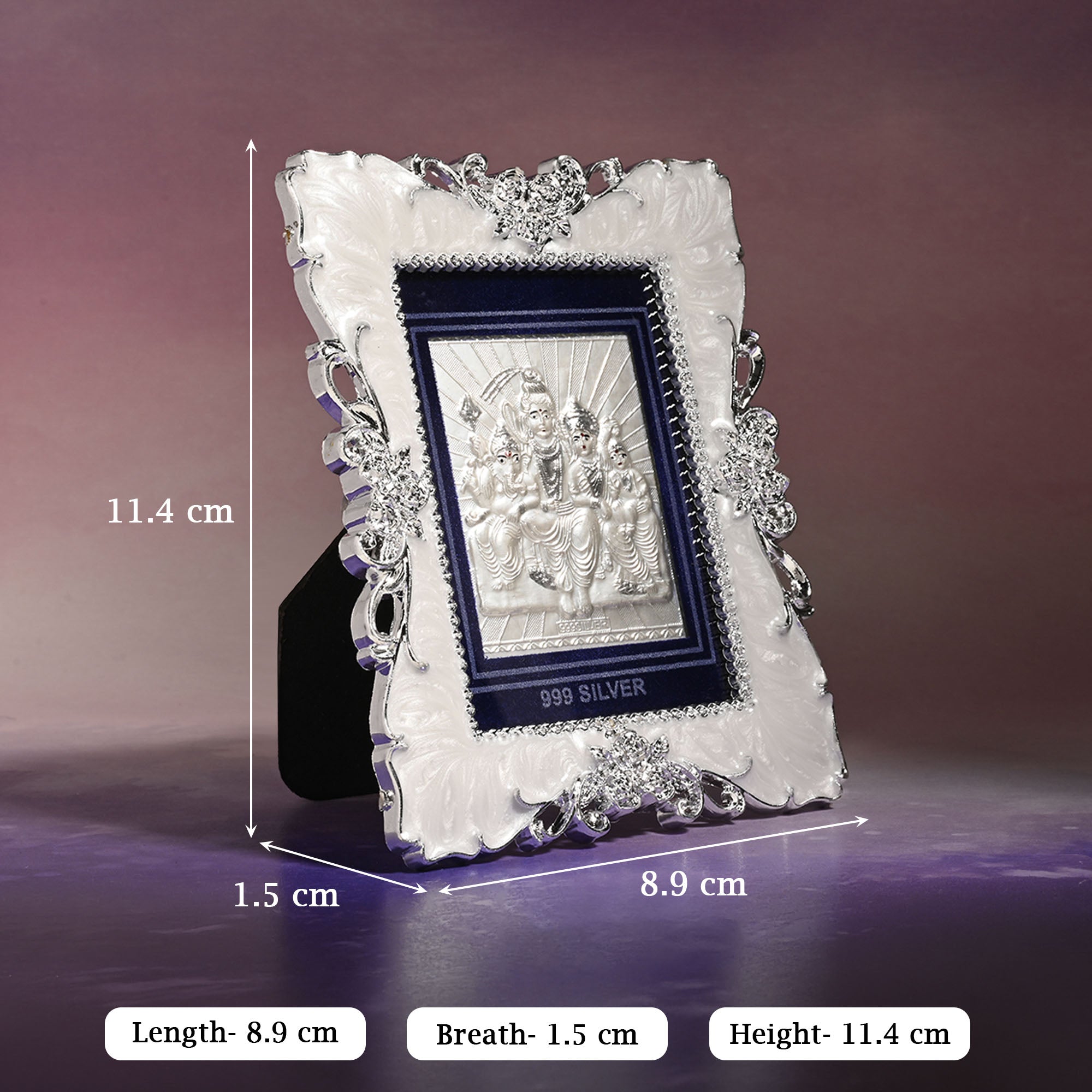 999 Silver Shiv Parivar Frame