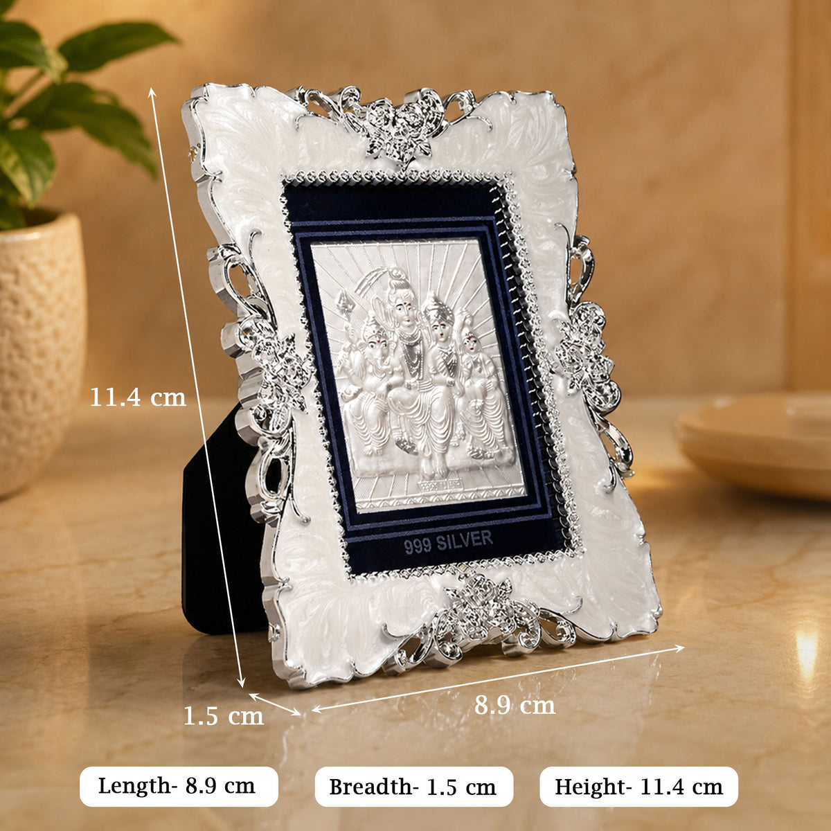 999 Silver Shiv Parivar Frame