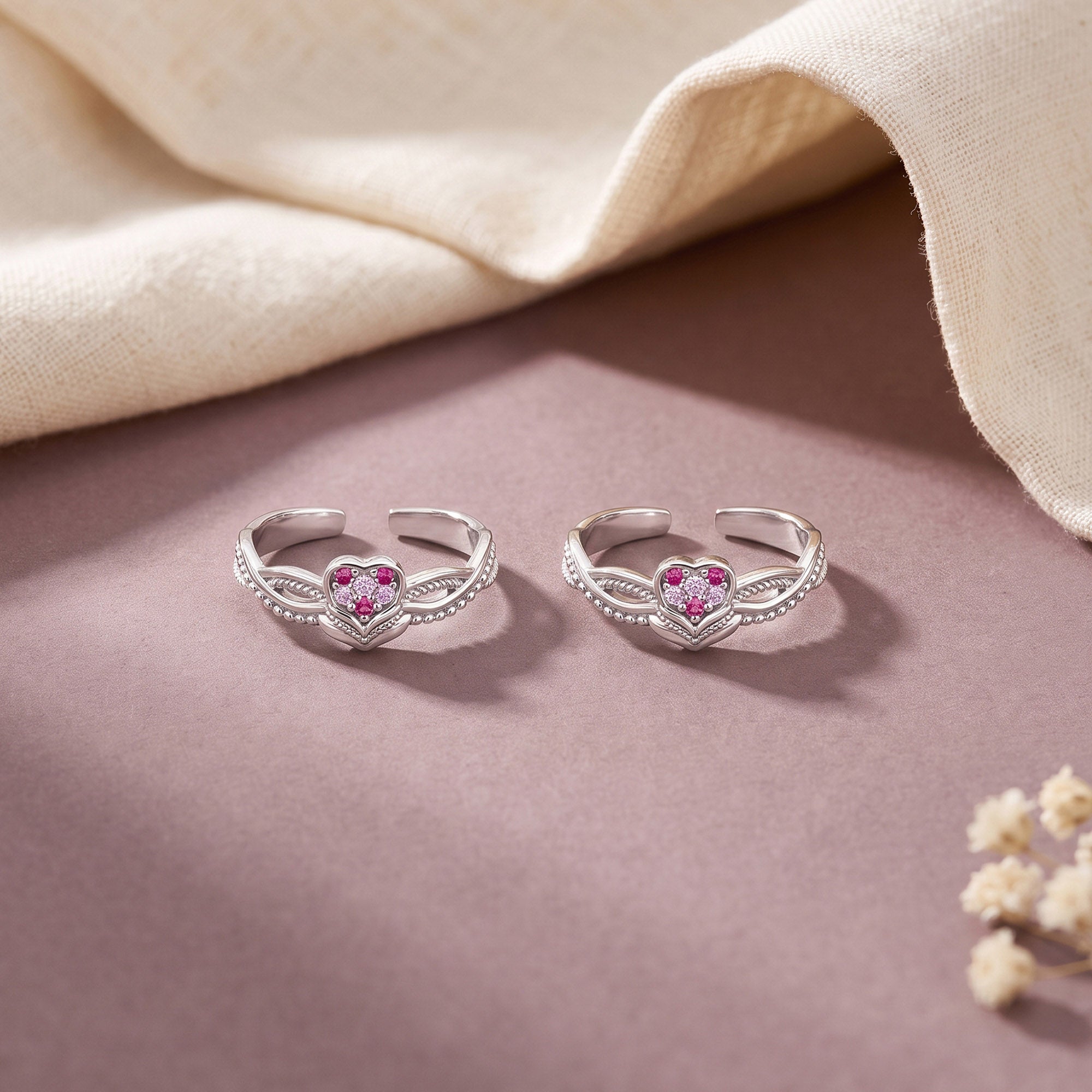 Twisted Heart Toe Ring