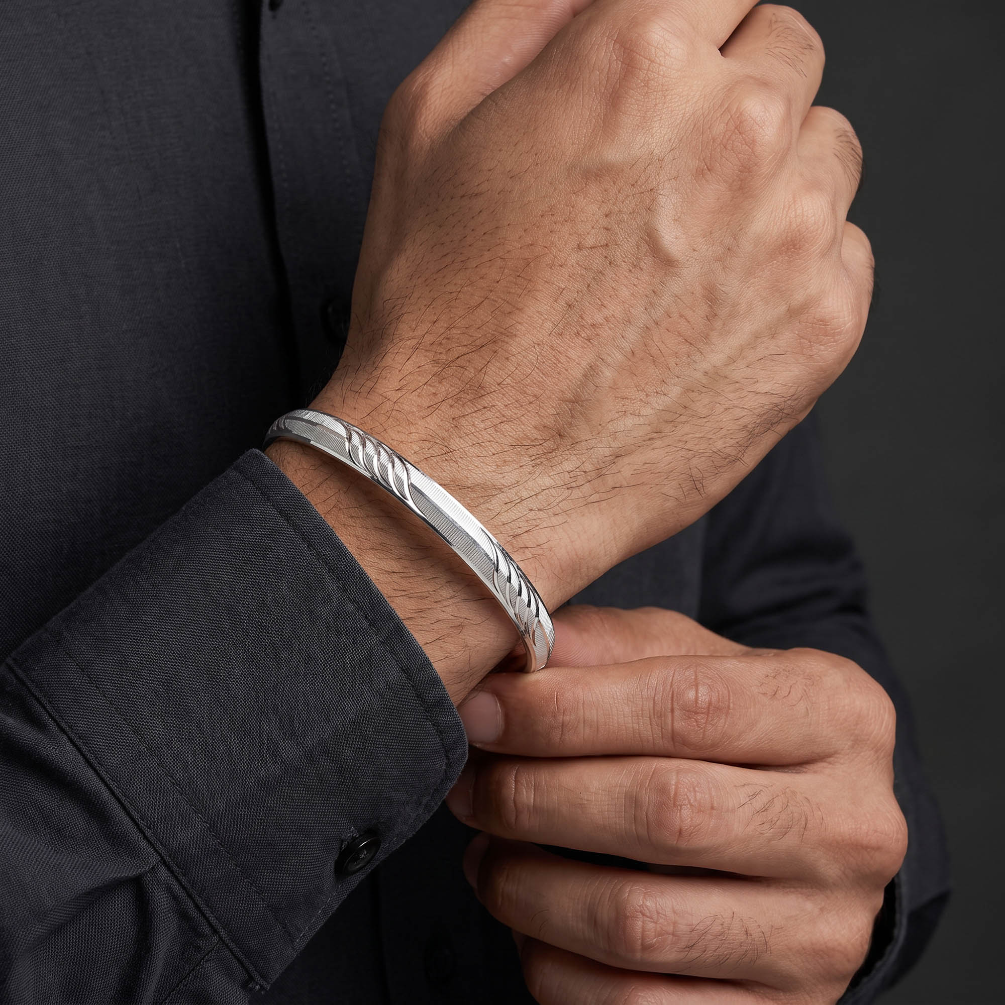Textured Silver Kada