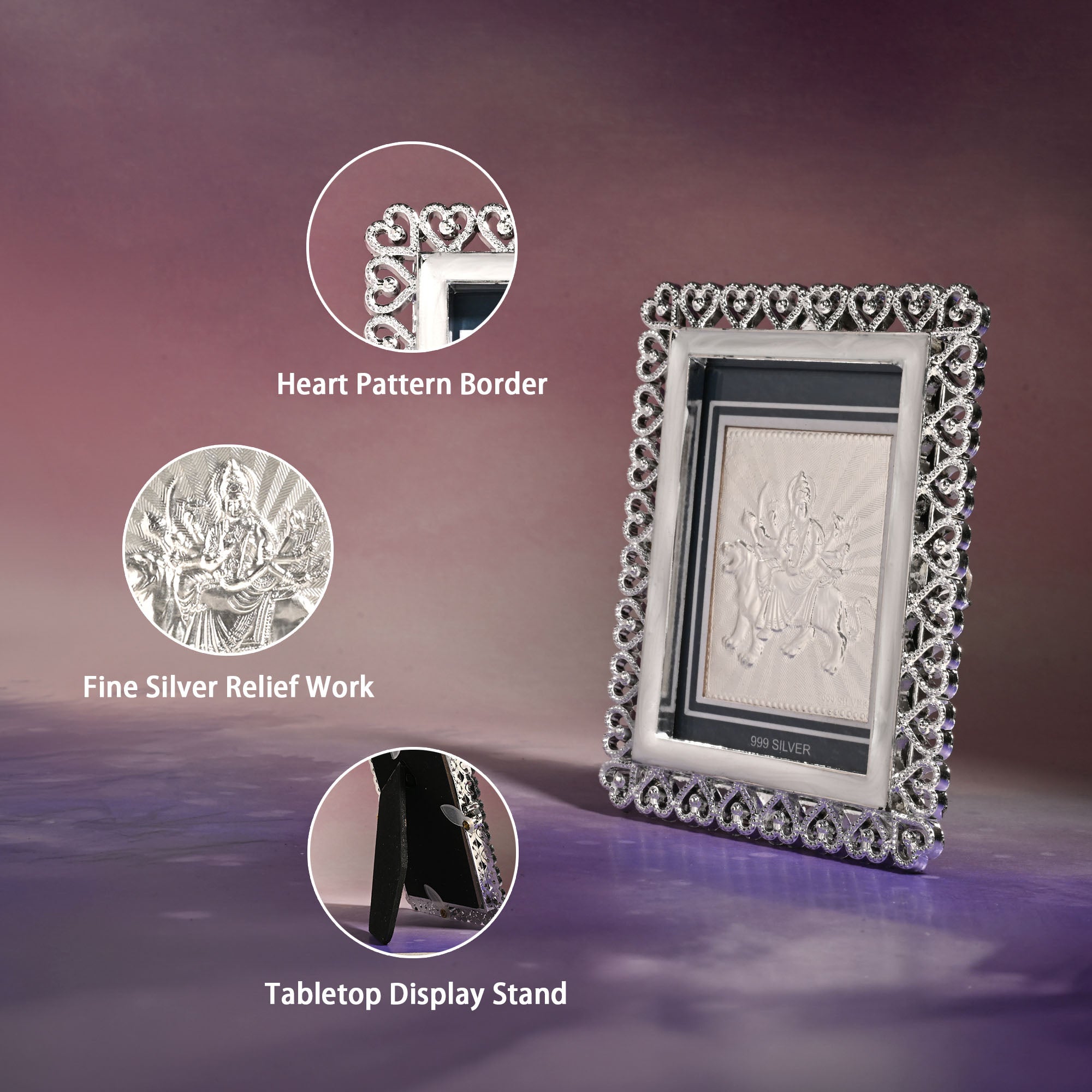 999 Silver Maa Durga Frame