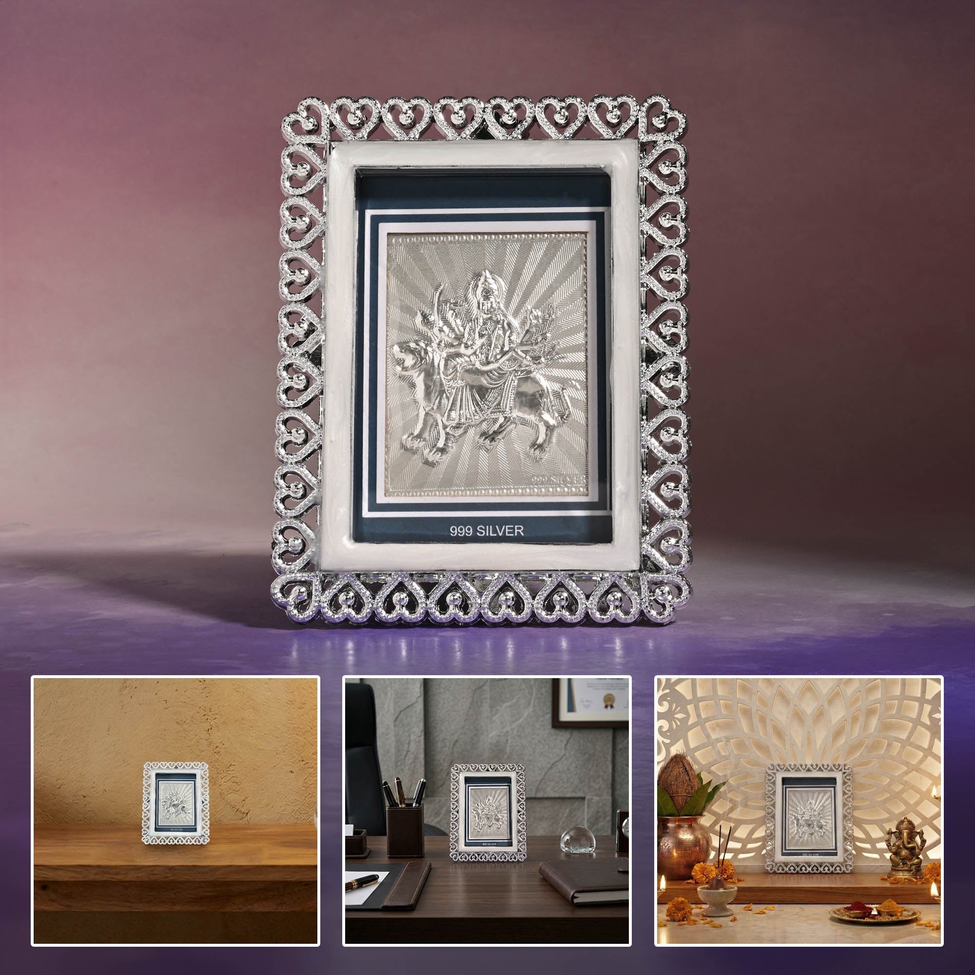 999 Silver Maa Durga Frame