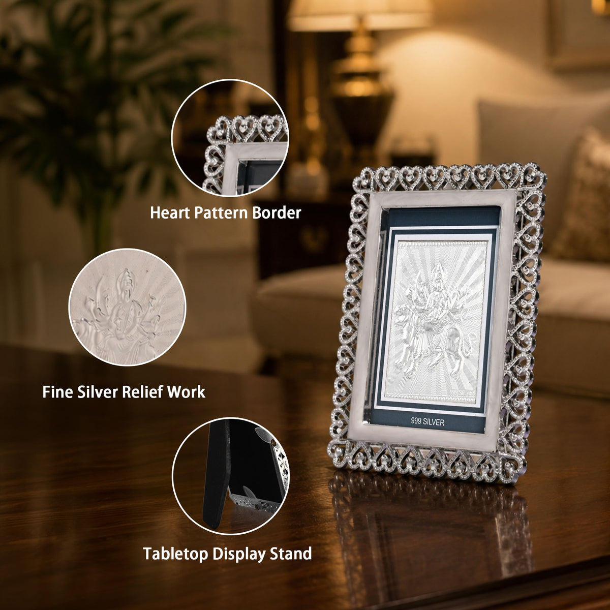 999 Silver Maa Durga Frame