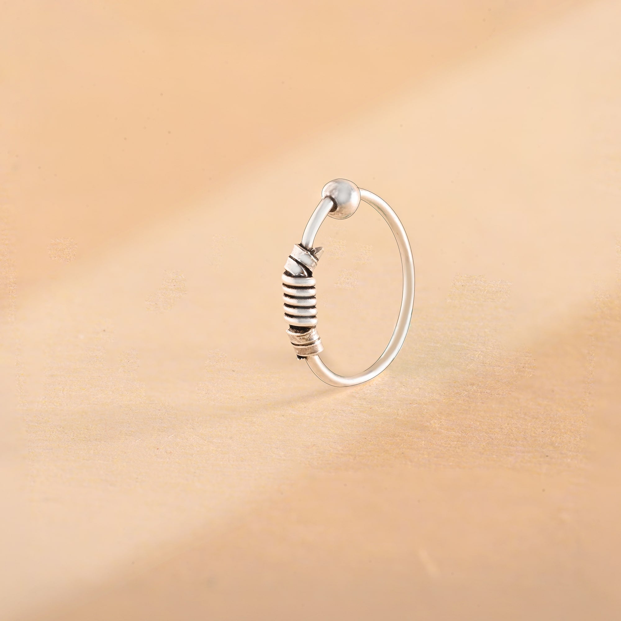 Spiral Wrap Oxidised Nose Ring