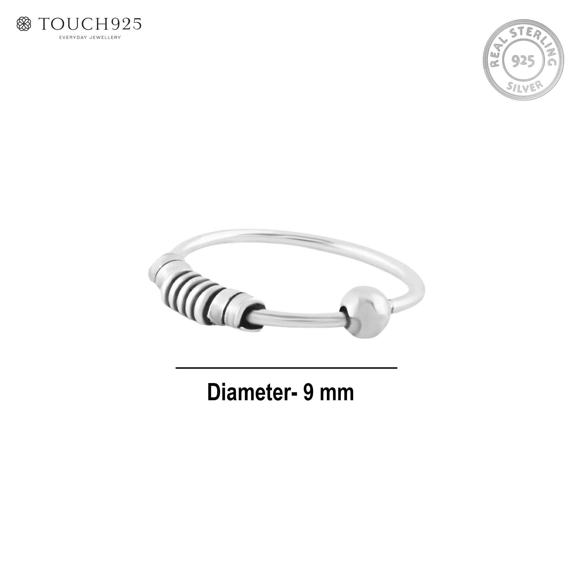 Spiral Wrap Oxidised Nose Ring