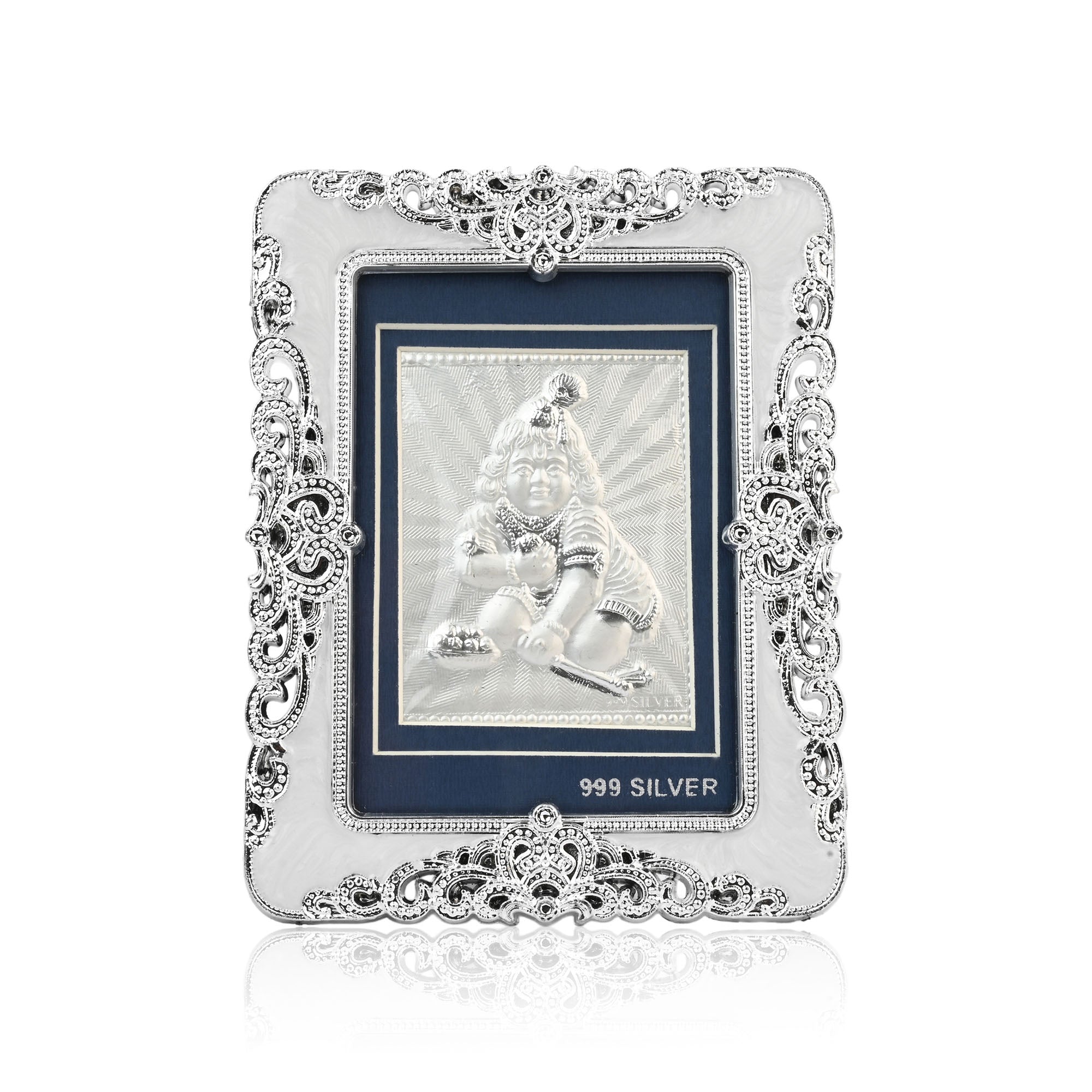 999 Silver Laddu Gopal Frame
