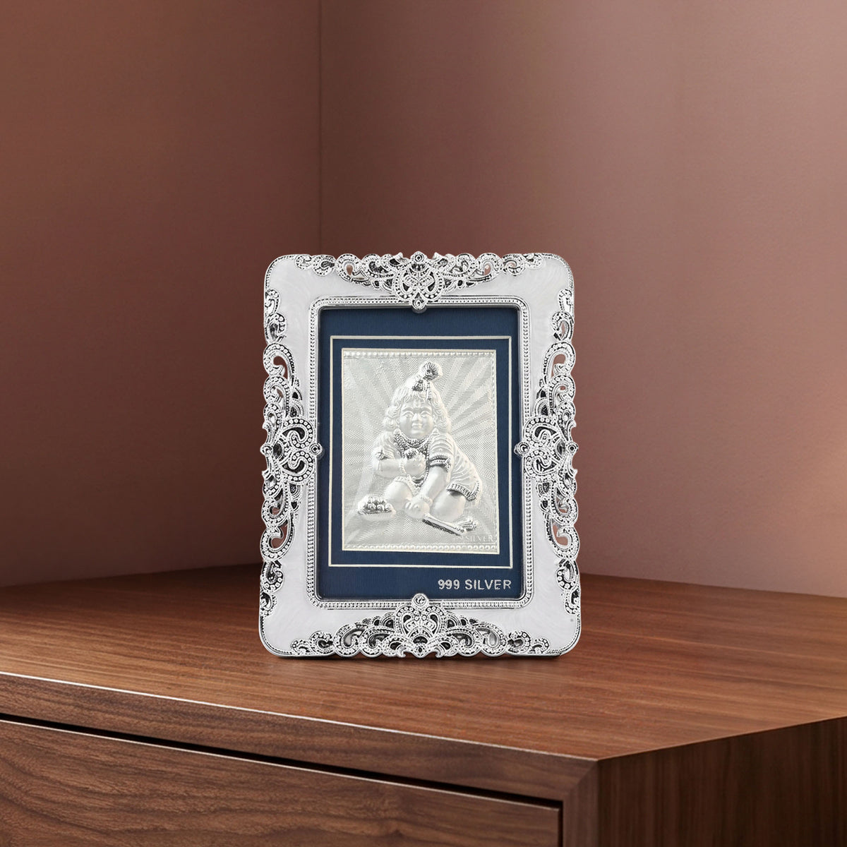 999 Silver Laddu Gopal Frame