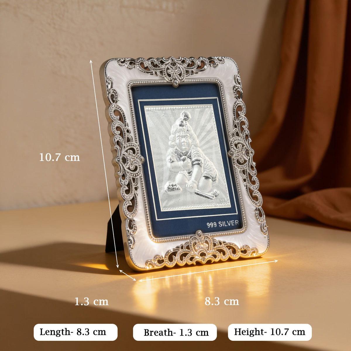 999 Silver Laddu Gopal Frame