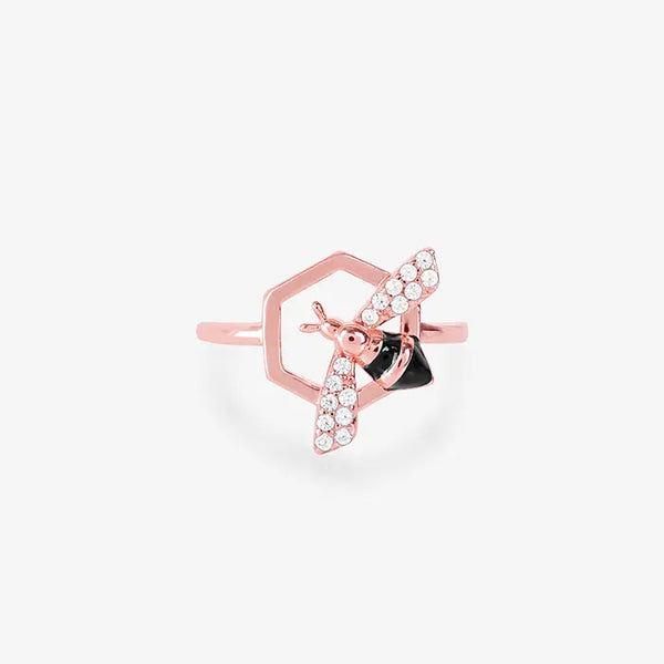 Geometric Bee Elegance Ring