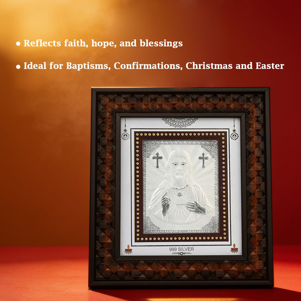 999 Silver Jesus Wall Frame