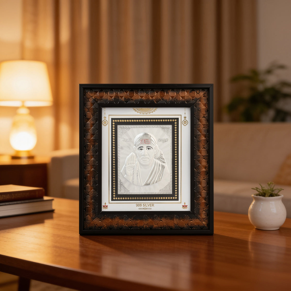 999 Silver Sai Baba Wall Frame