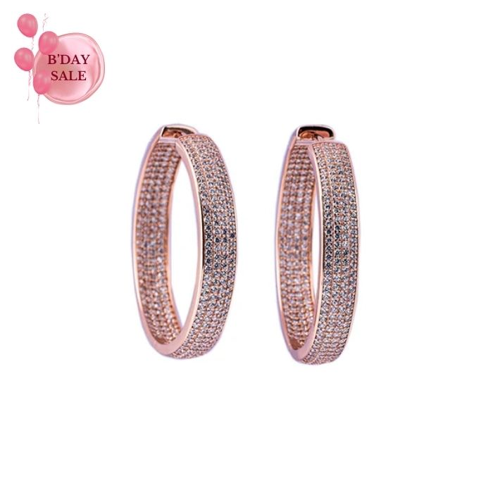 Chunky CZ-Studded Hoops - Touch925