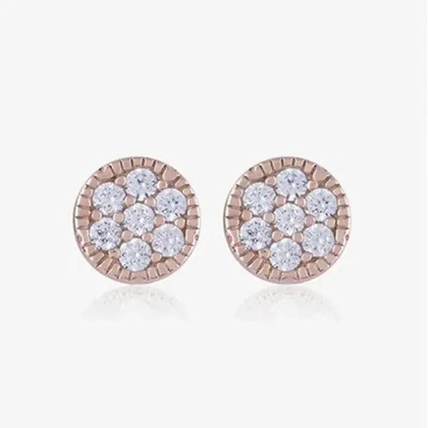 Chunky CZ Rosegold Circular Studs