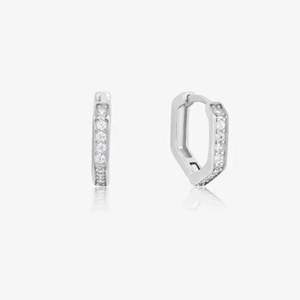 Classic Serenity CZ Silver Hoops