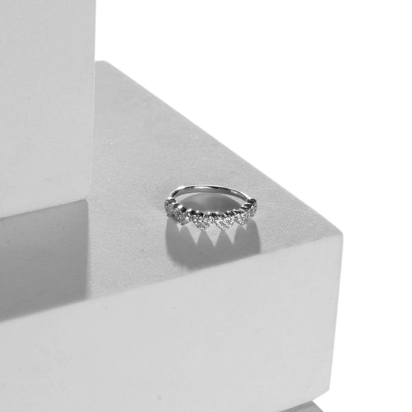 Stoned Heart Silver Ring - Touch925