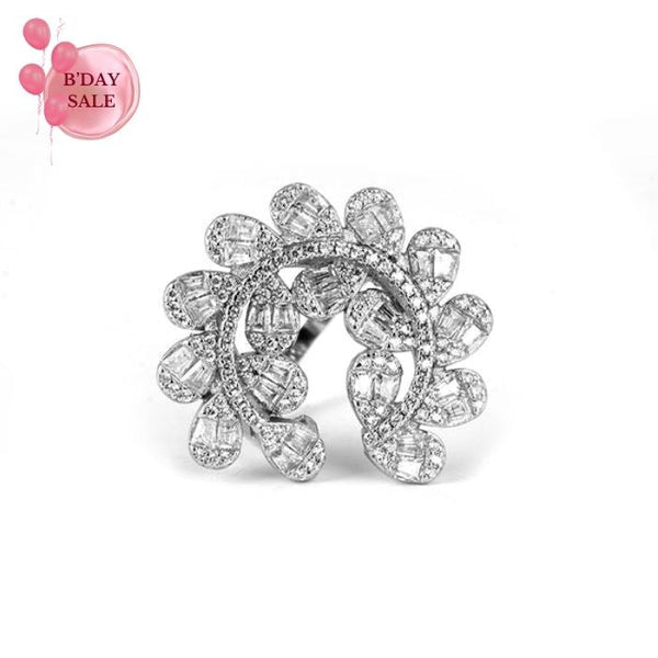 Crescent Bloom Silver Ring - Touch925