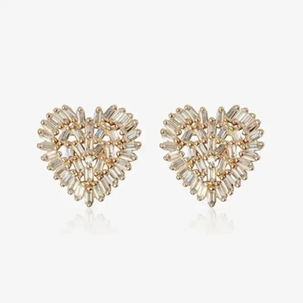 Crystal Heart Stud Earrings