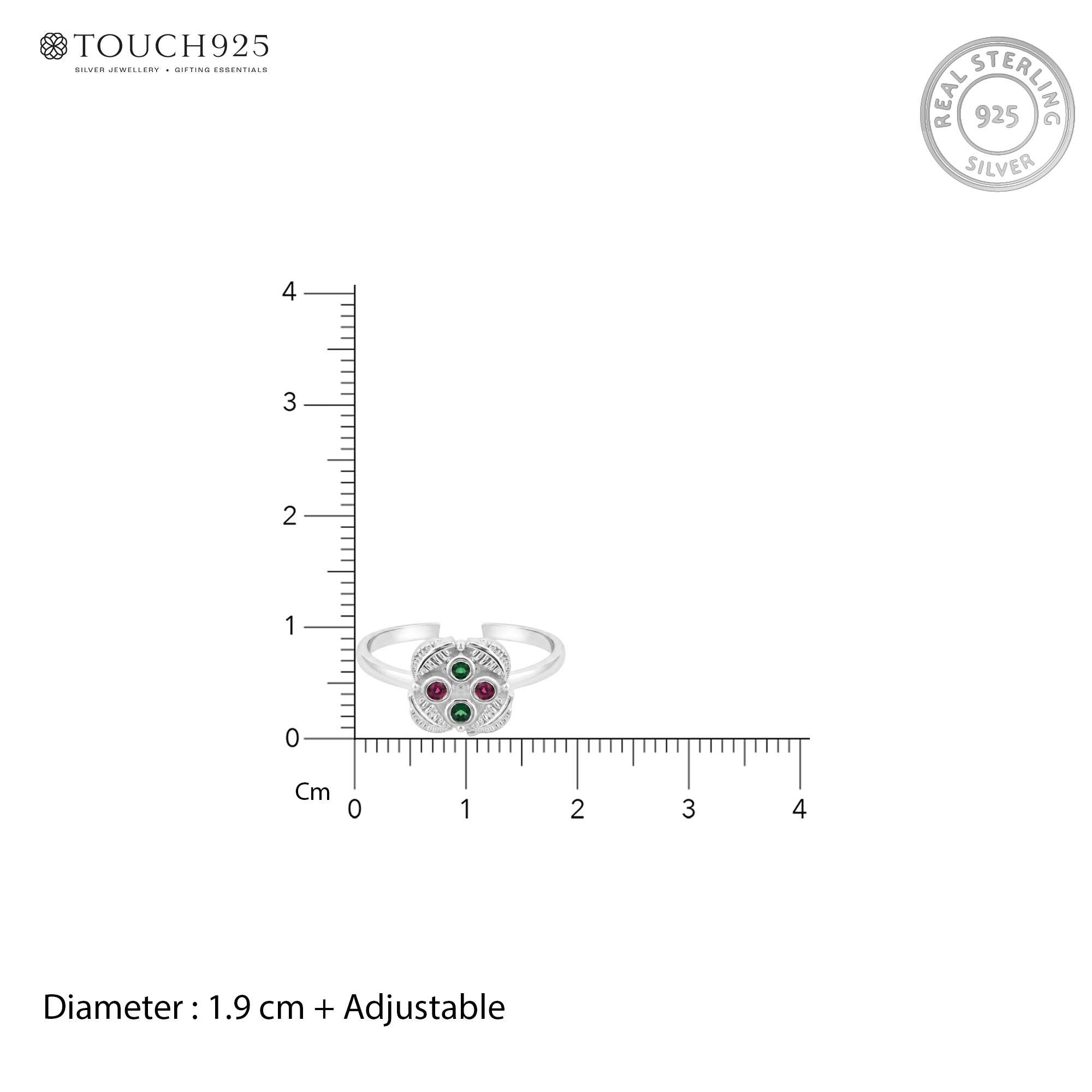 Quad Motif Toe Ring