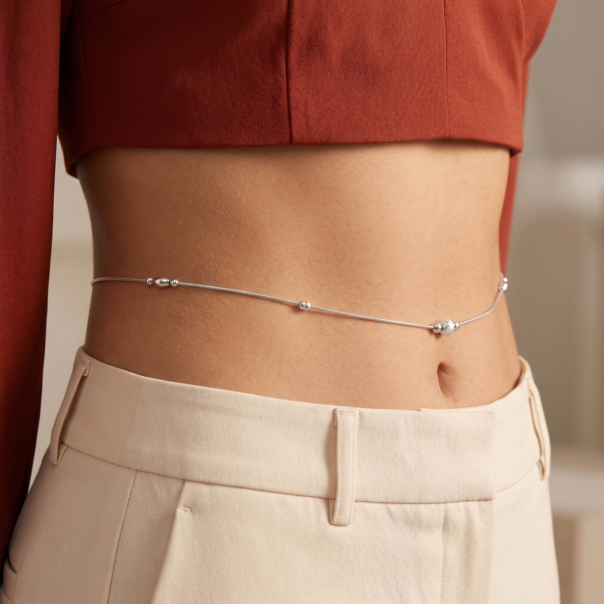 Frosted Orbit Waist Chain