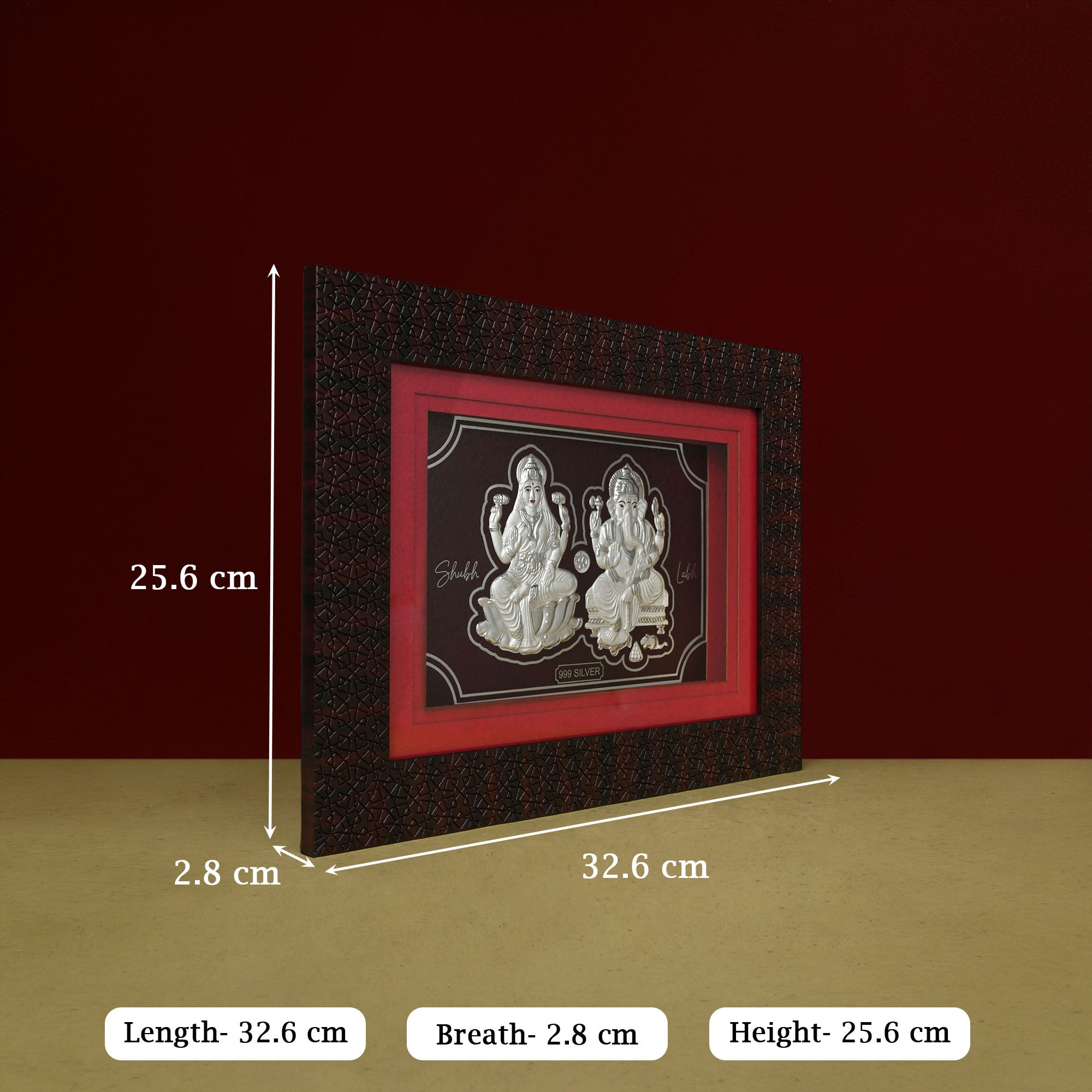 999 Silver Lakshmi Ganesh LED Frame