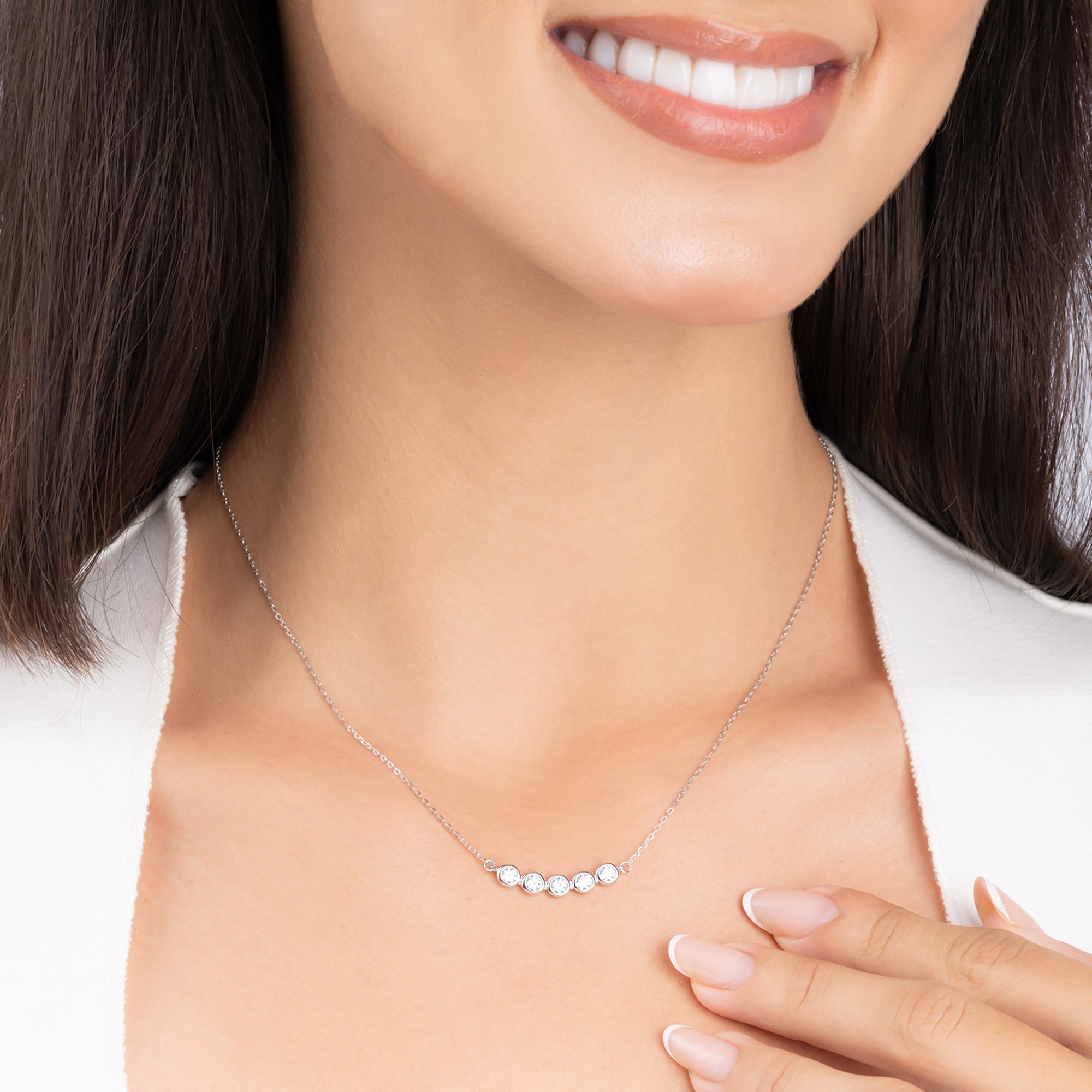 Five Stone Bar Necklace
