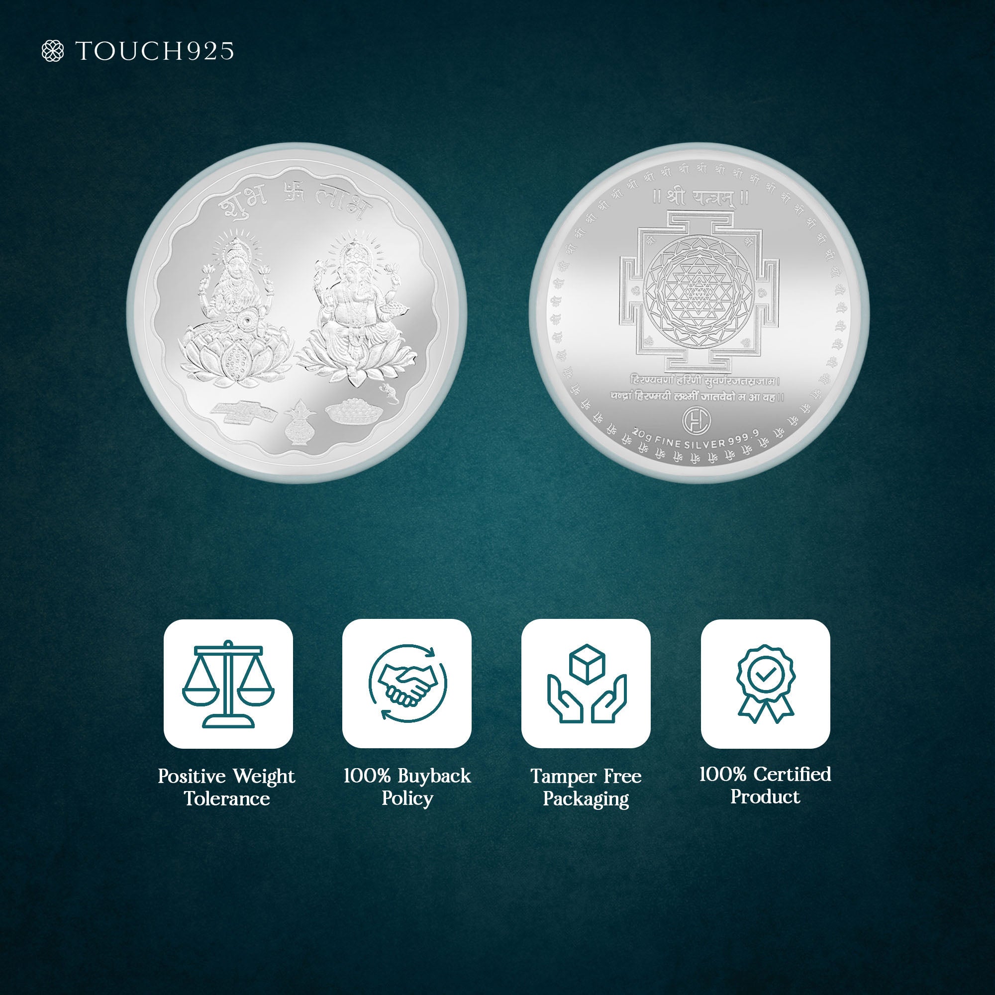 999 Silver 20g Ganesh and Laxmi Coin