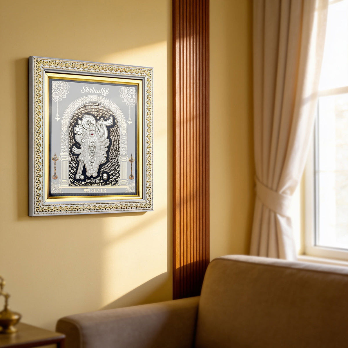999 Silver Shrinathji Wall Frame