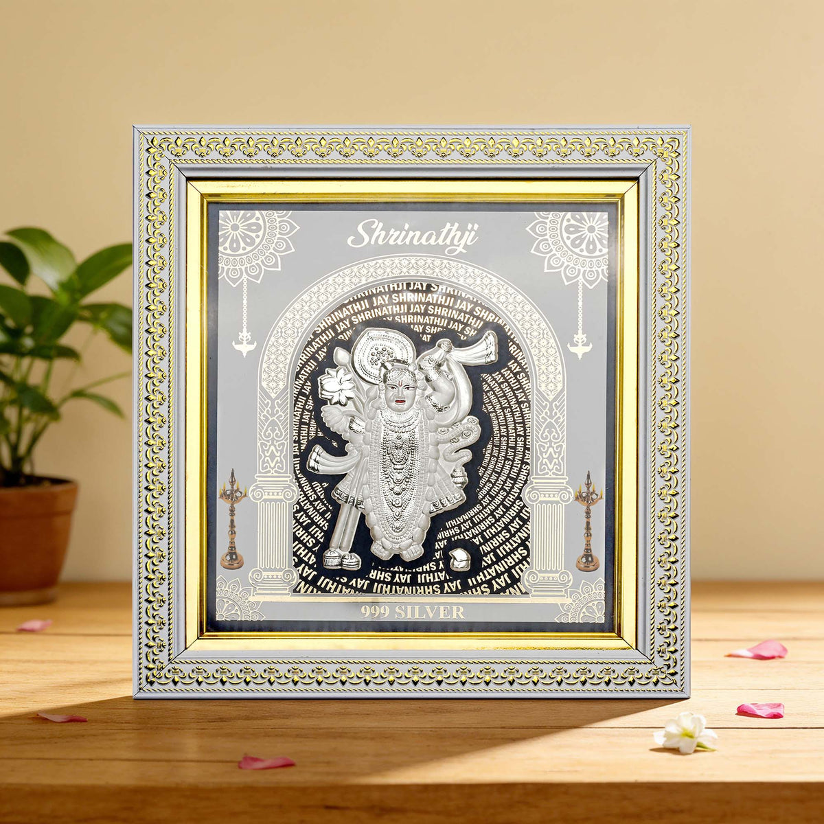 999 Silver Shrinathji Wall Frame