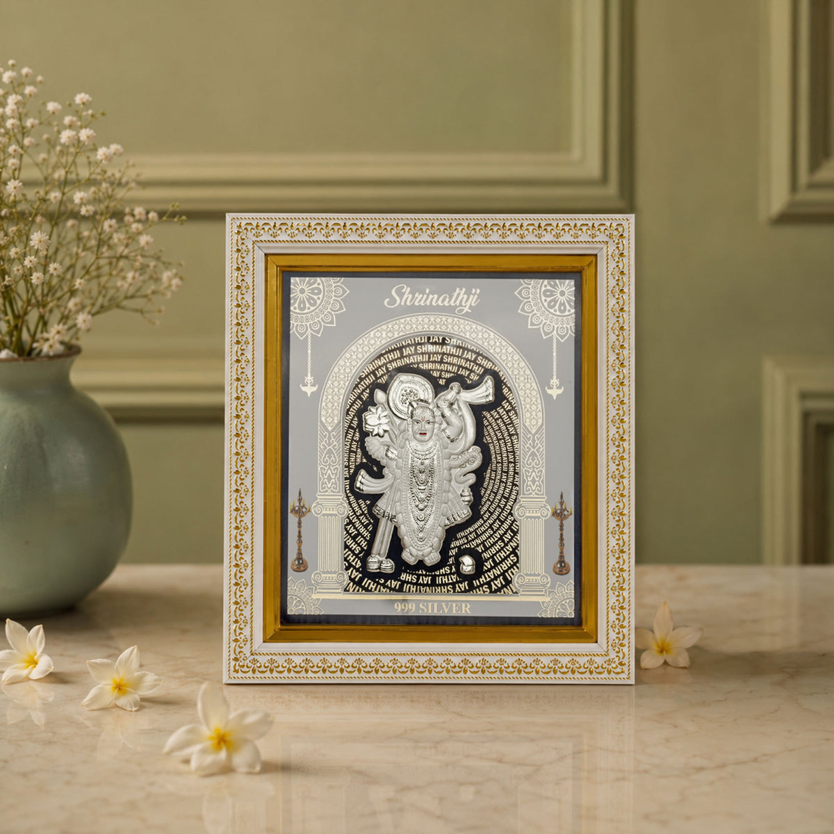 999 Silver Shrinathji Wall Frame