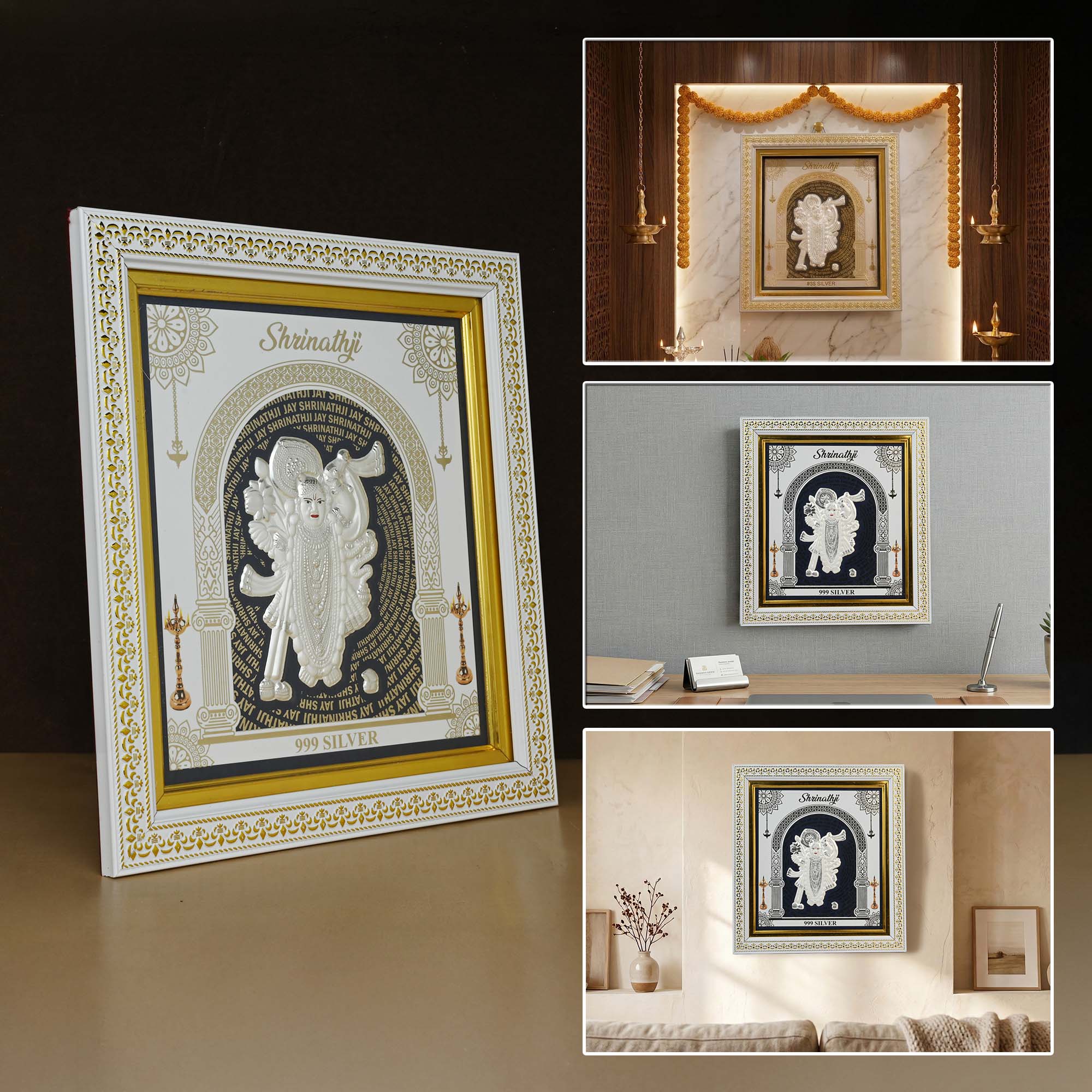 999 Silver Shrinathji Wall Frame
