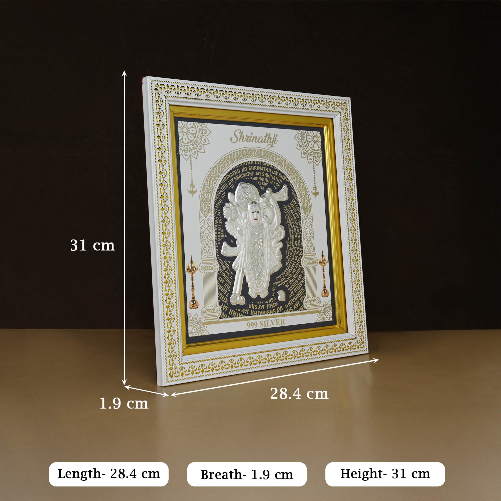 999 Silver Shrinathji Wall Frame