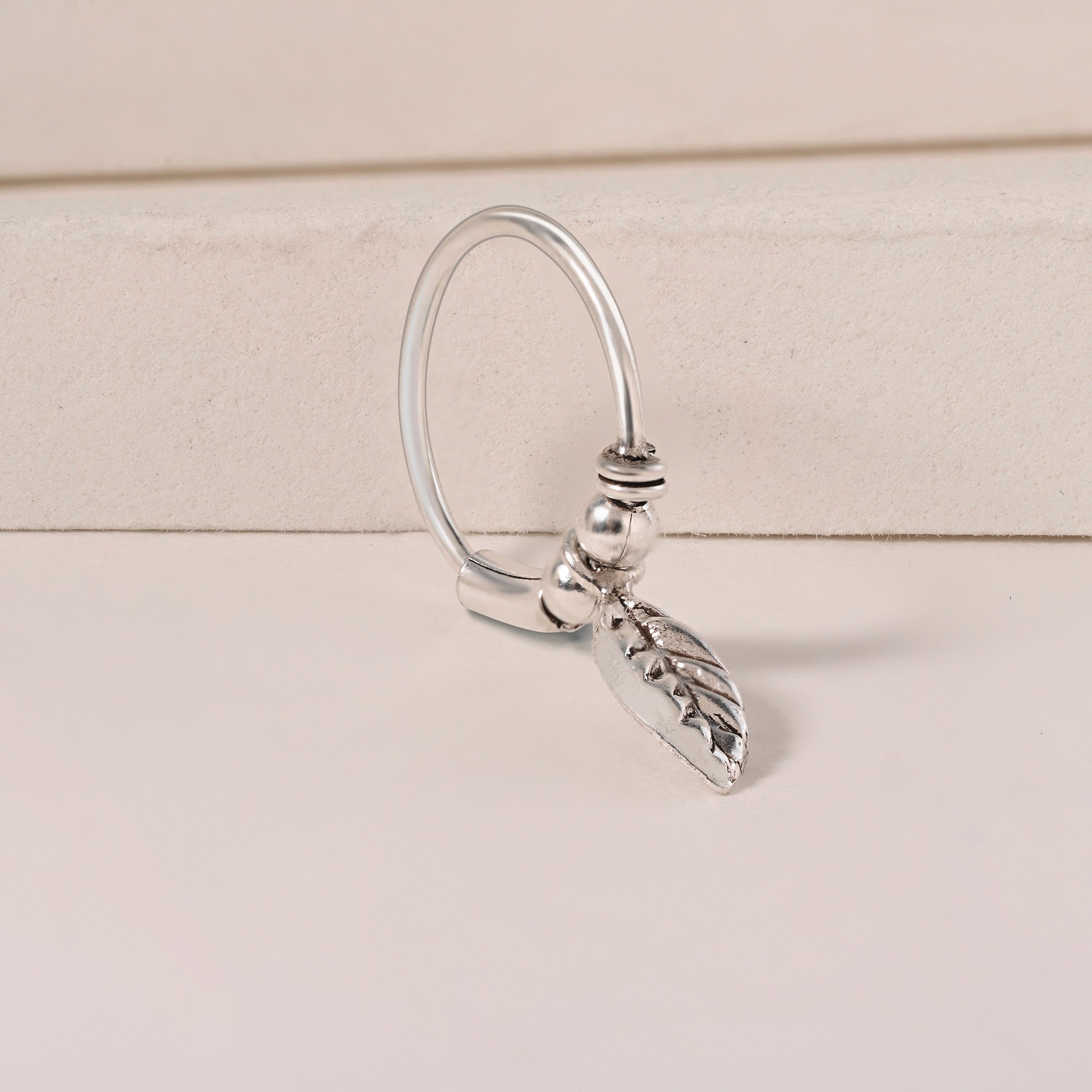 Leaf Hoop Nose Ring