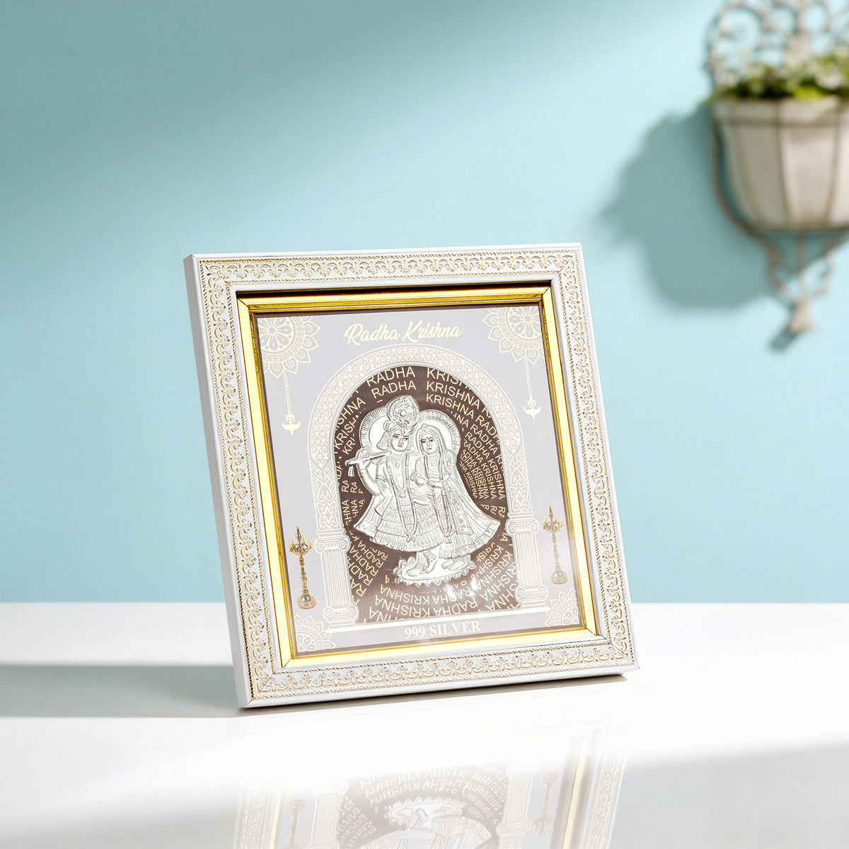 999 Silver Radha Krishna Frame