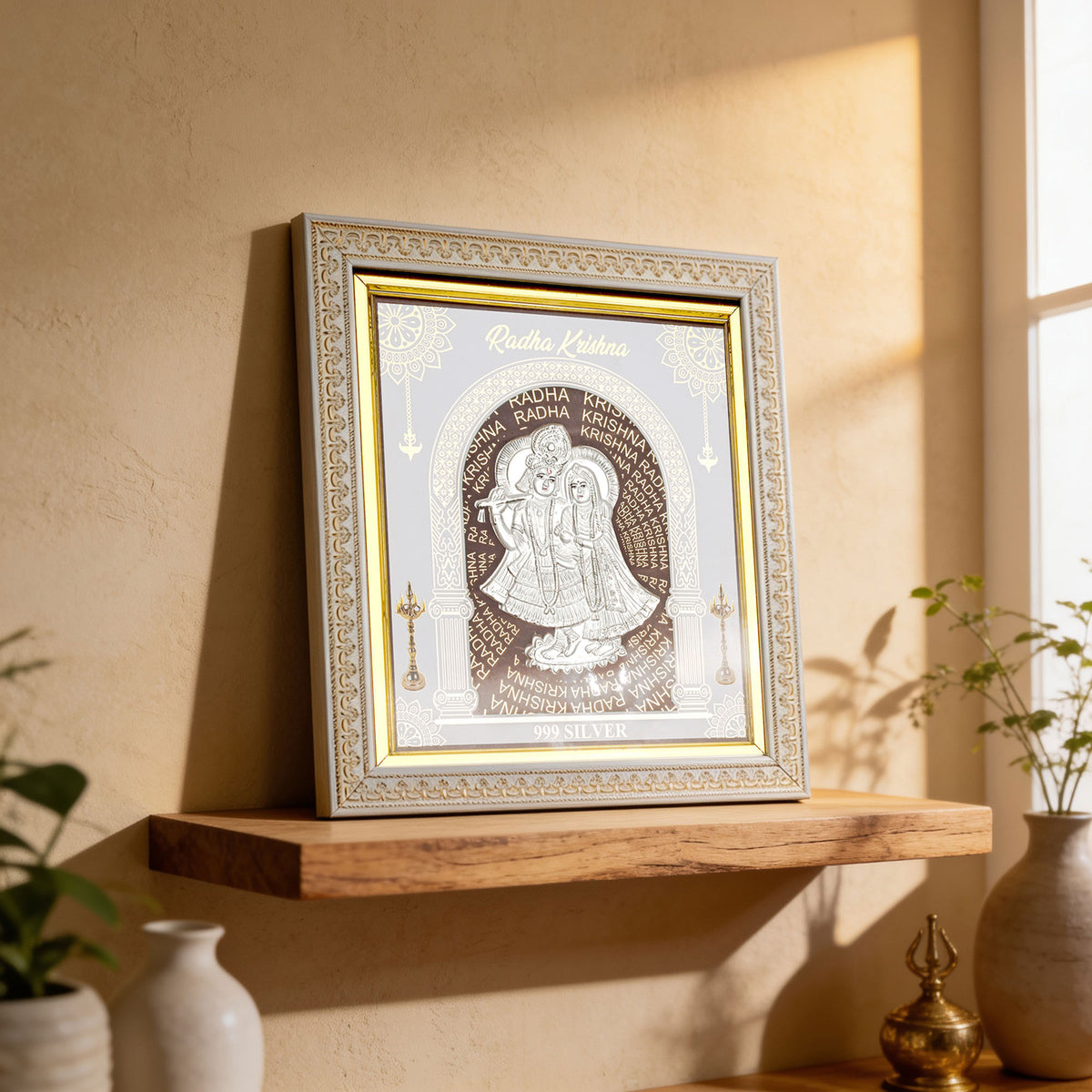 999 Silver Radha Krishna Frame