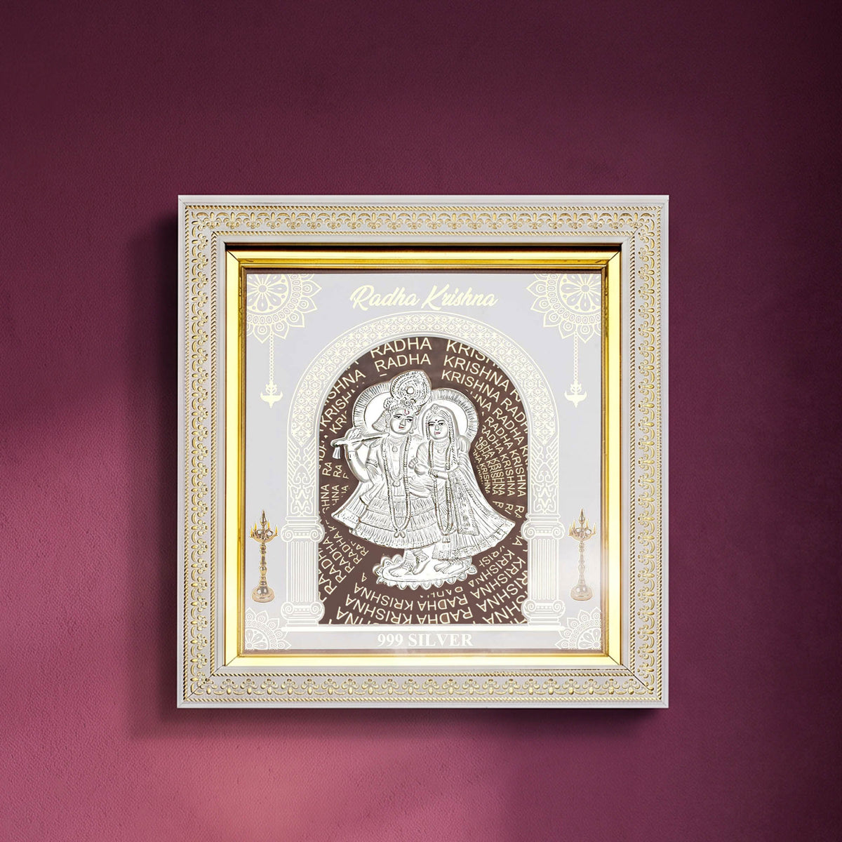 999 Silver Radha Krishna Frame