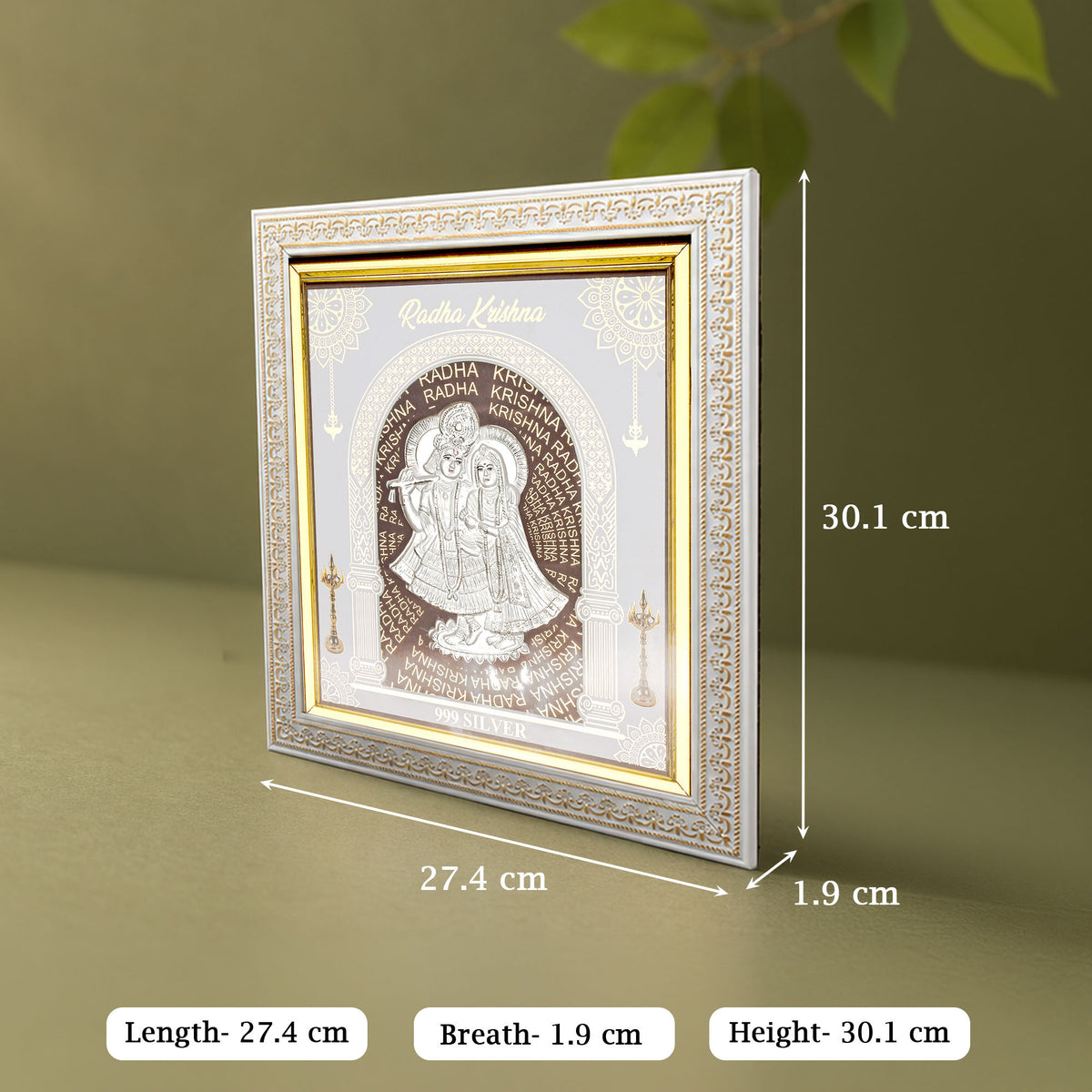 999 Silver Radha Krishna Frame