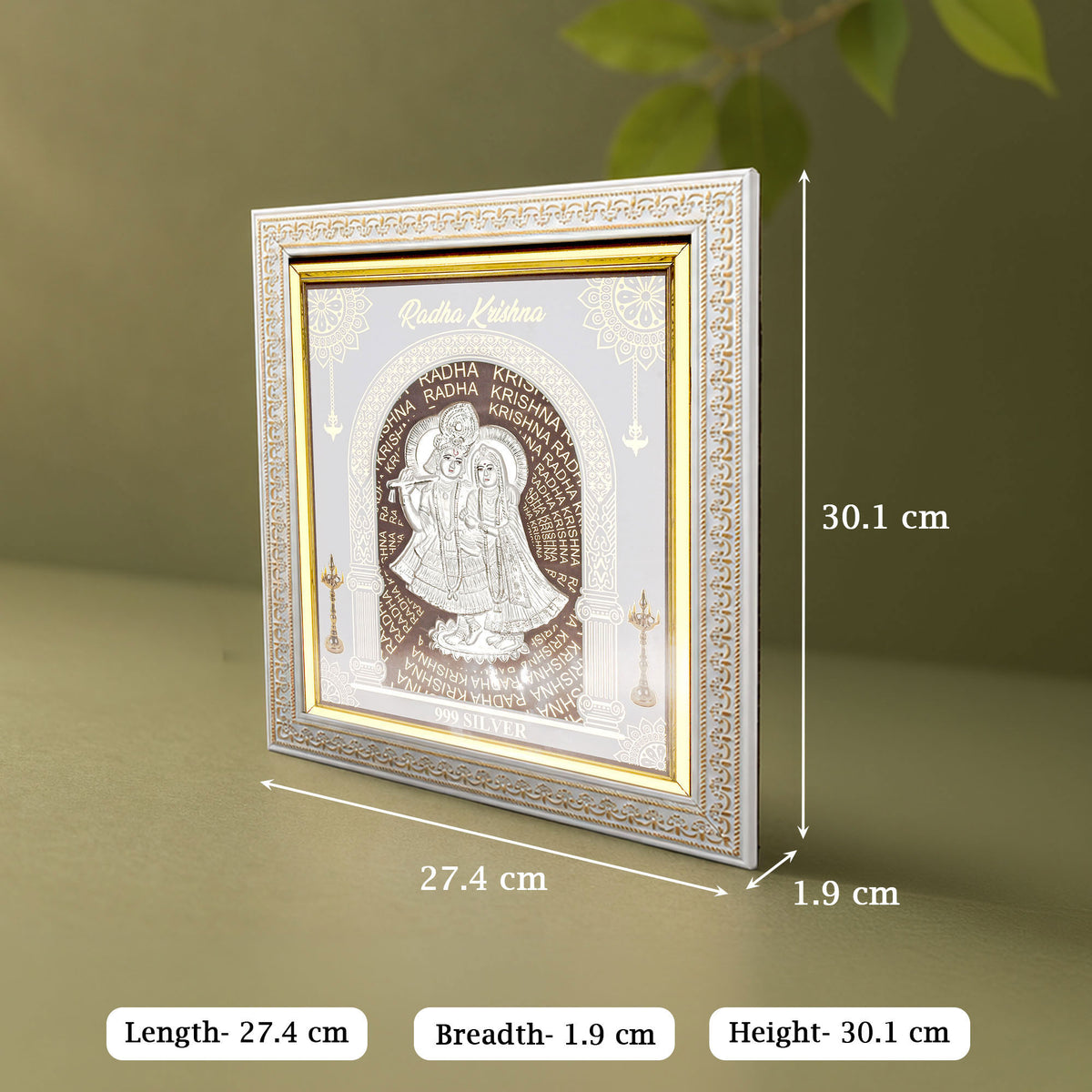 999 Silver Radha Krishna Frame