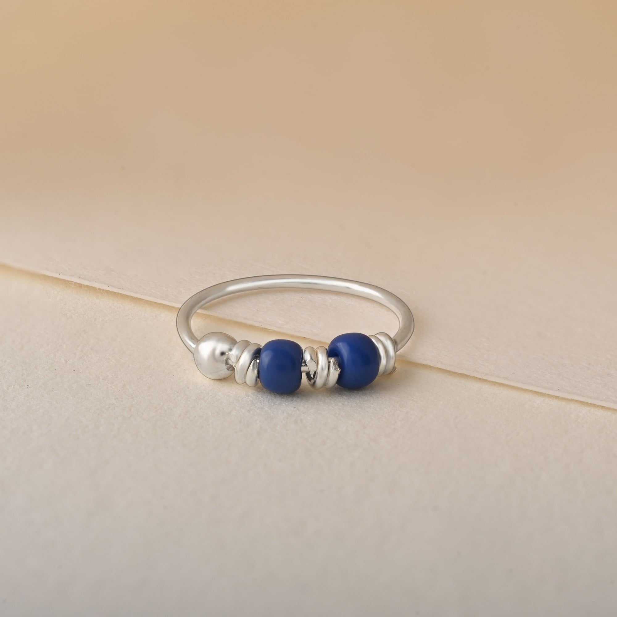 Small Blue Bead Nose Ring